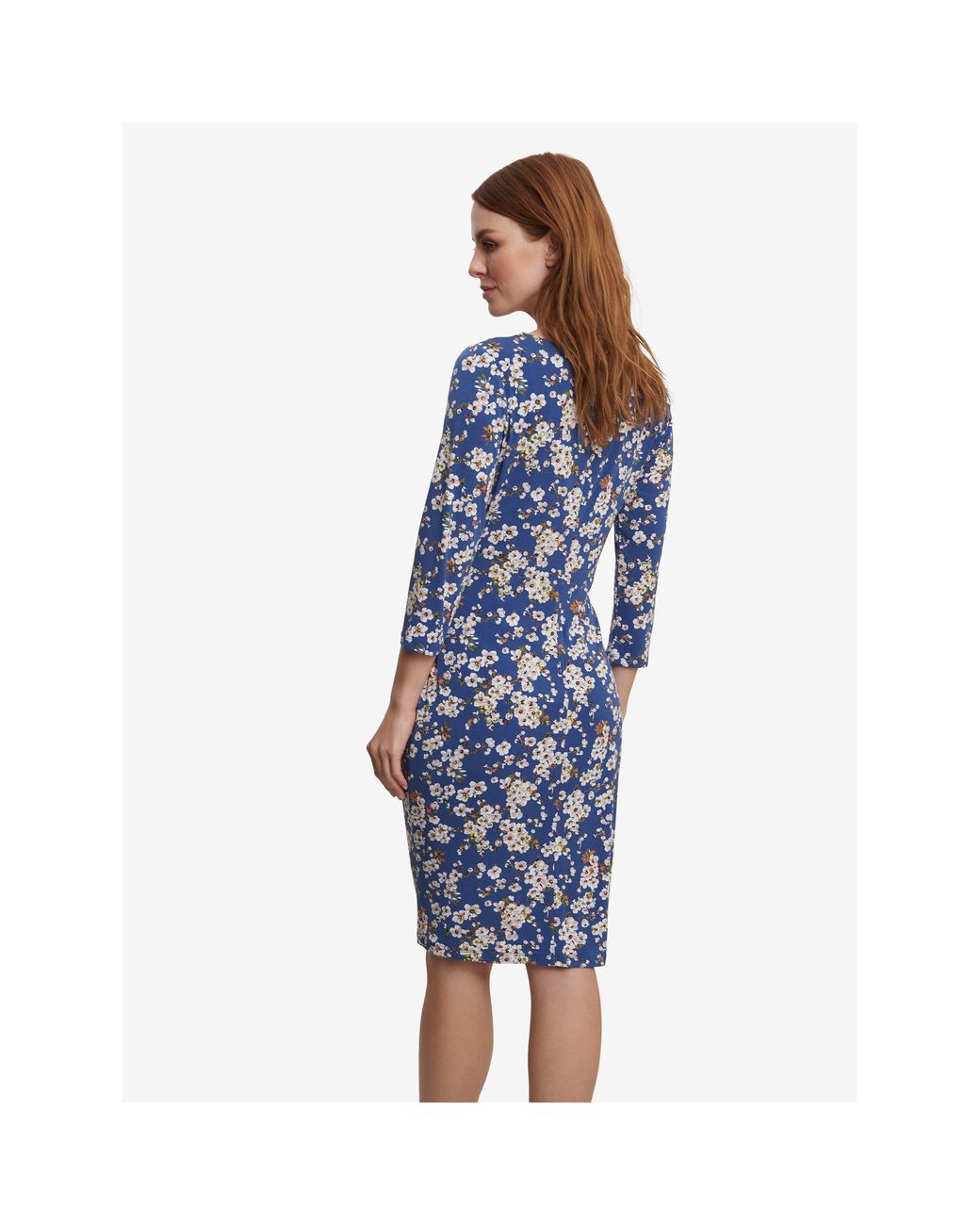 Gina Bacconi Blue Wendy Printed Jersey Dress