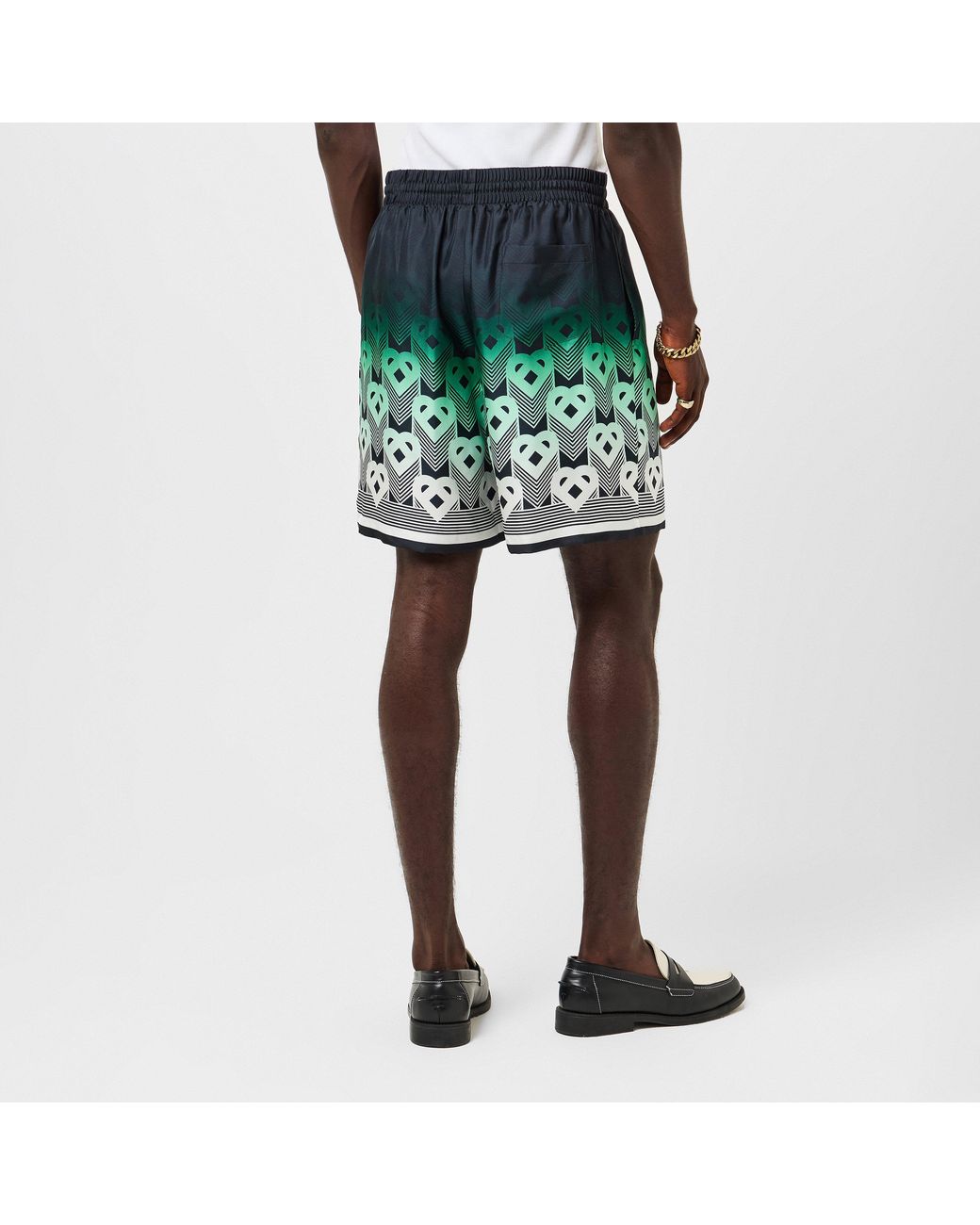 Casablanca Green Mono Woven Tracksuit Shorts for men