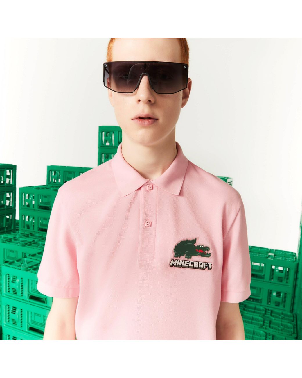 Lacoste Pink Minecraft Polo Shirt for men