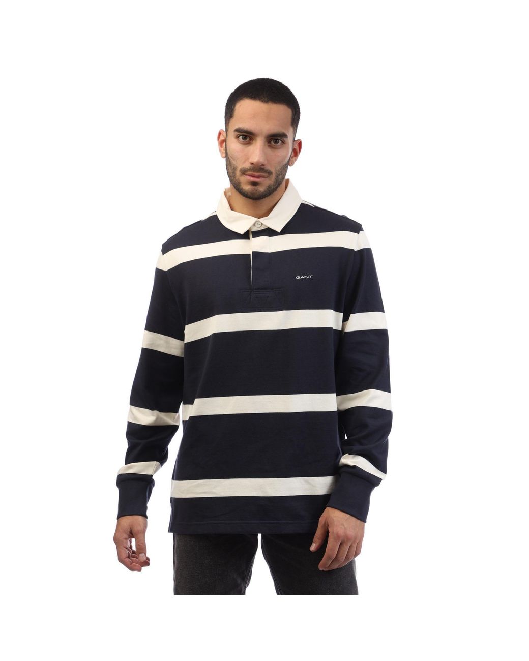 Gant Blue Striped Heavy Rugger Polo Shirt for men