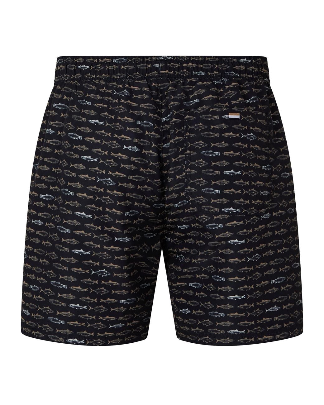 Boss Black Patterned Streamlined Swim Shorts for men