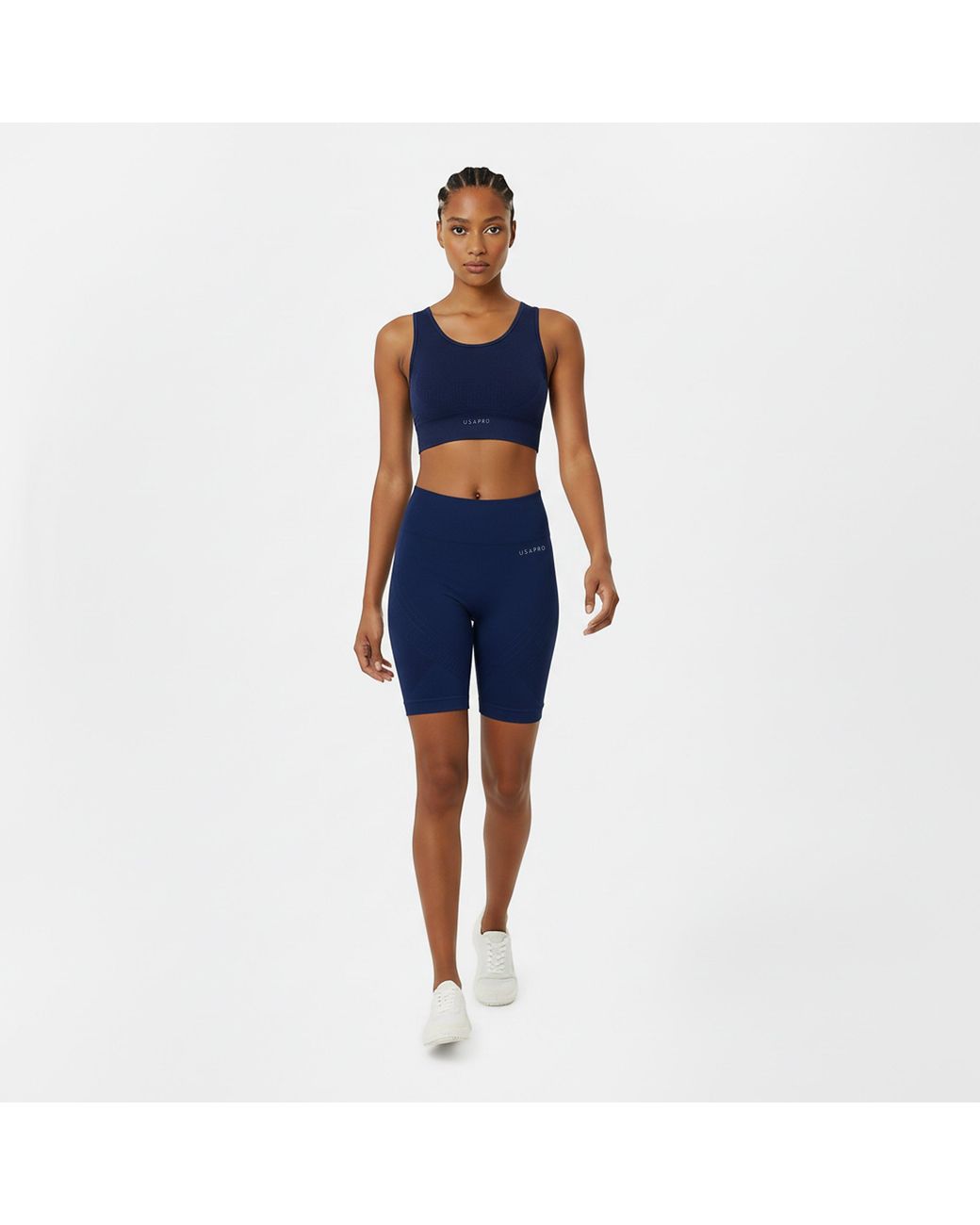 Usa Pro Blue Seamless Longline Cycling Shorts