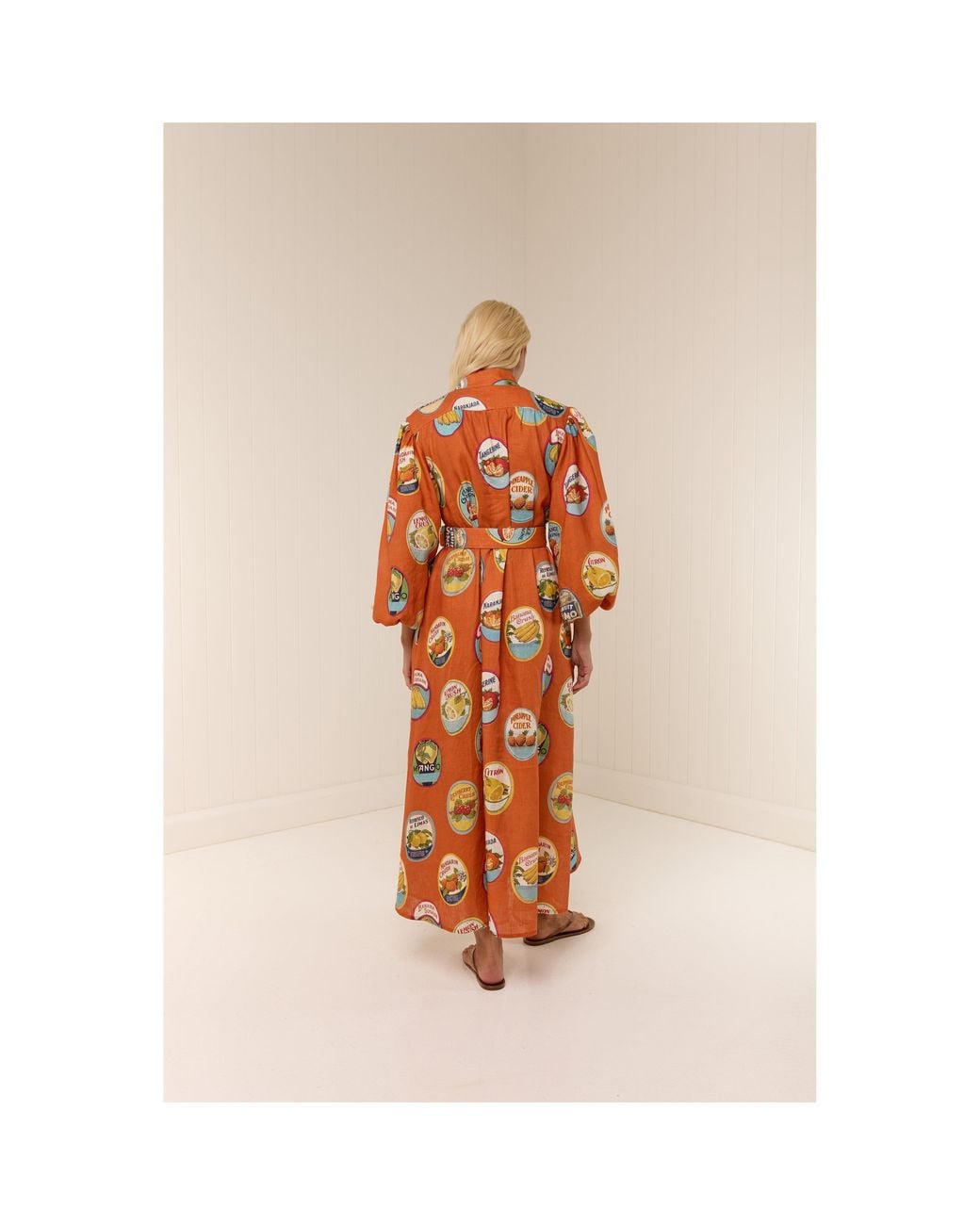 Palm Noosa Multicolor Noddy Linen Long-Sleeve Maxi Shirt-Dress