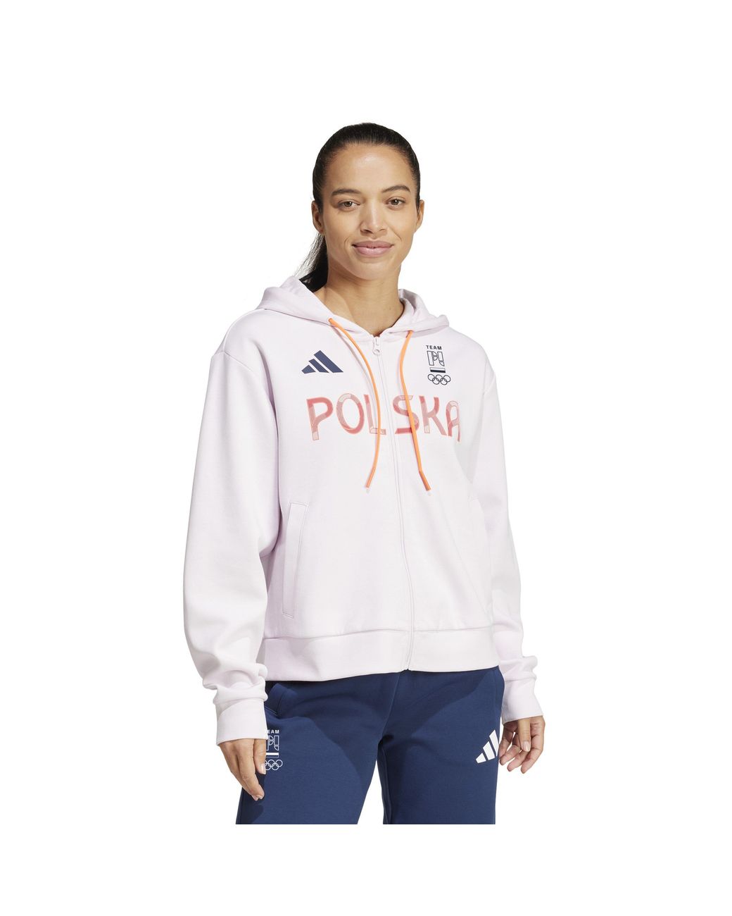 Adidas White Full Zip Performance Tracksuit Top