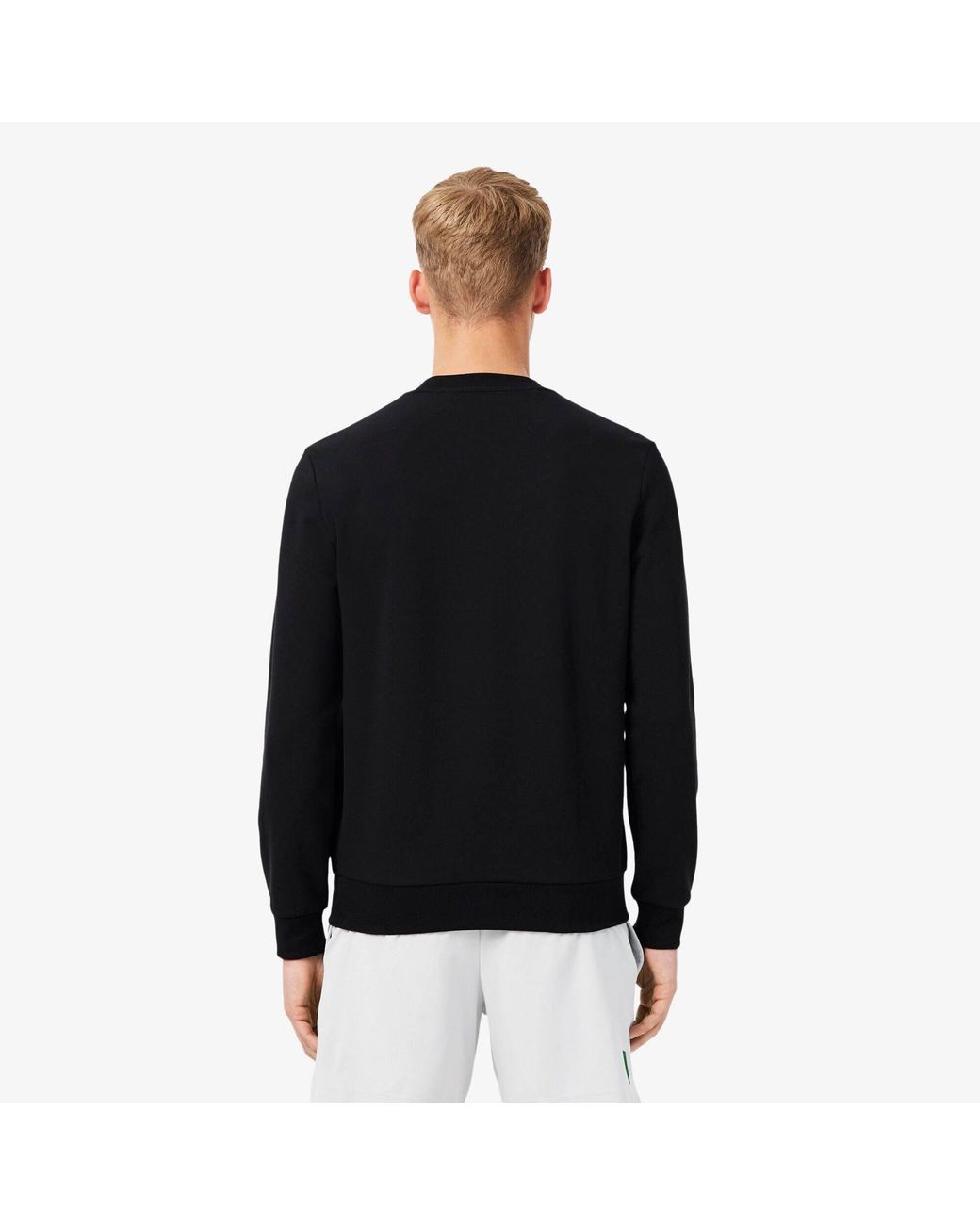 Lacoste Black Back Print Long-Sleeve Crew-Neck T-Shirt for men
