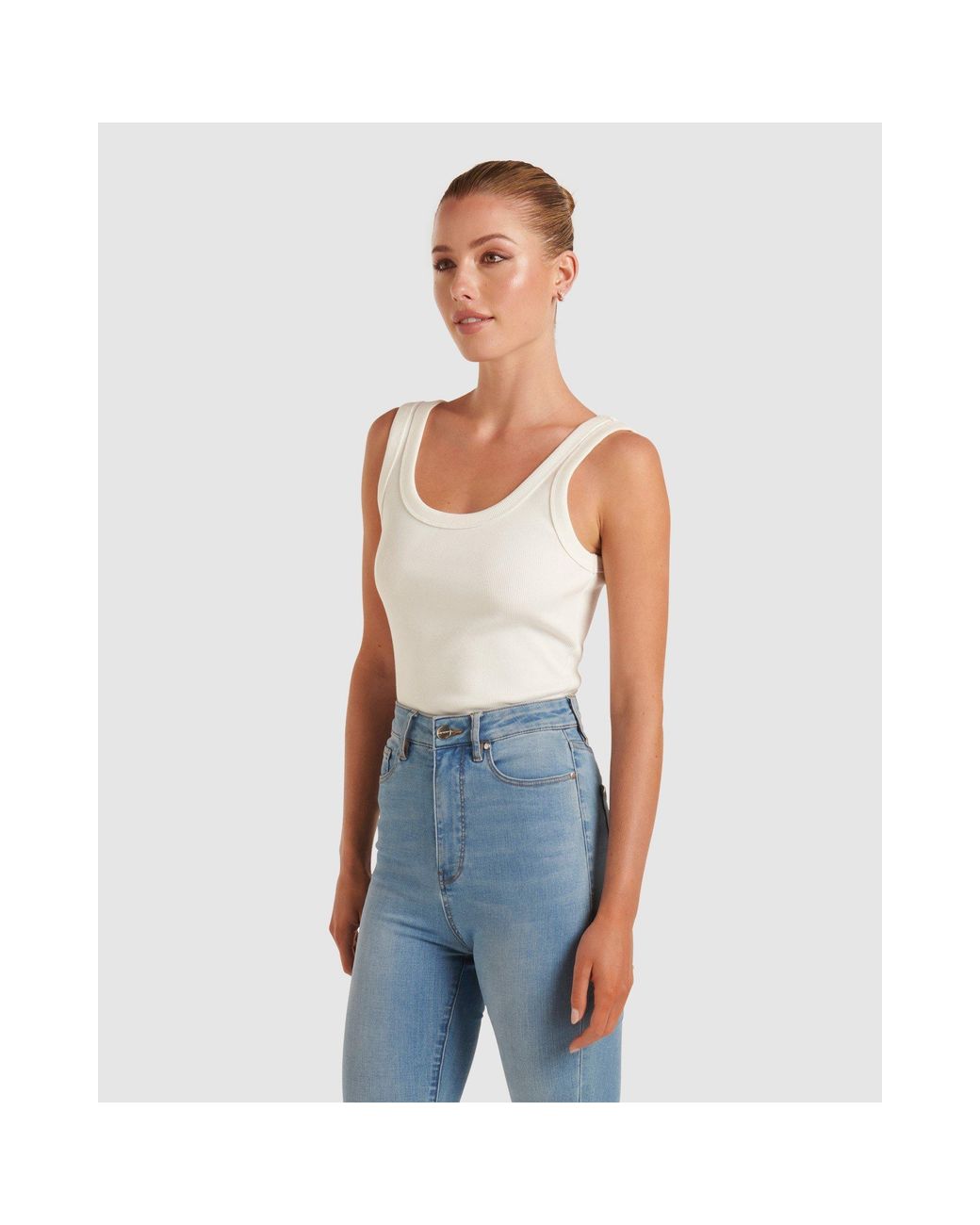 Forever New Blue Riley Scoop Neck Tank