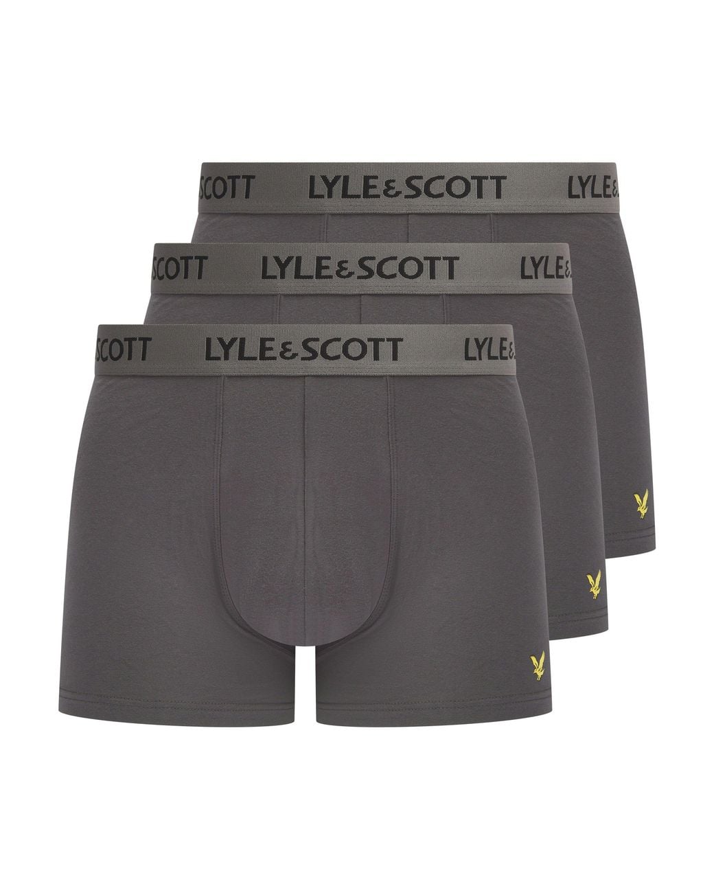 Lyle & Scott Gray Lyle 3 Pack Trunk for men