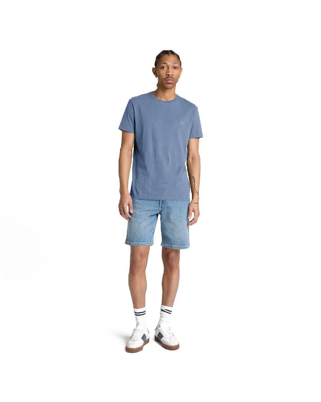 Timberland Blue Oyster River Logo T- Shirt for men
