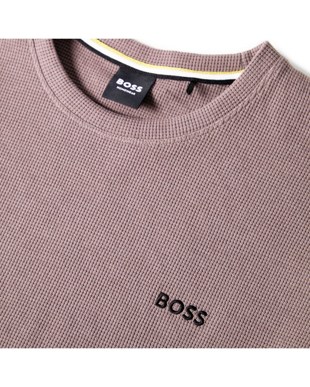 Boss Purple Bodywear Waffle T-Shirt With Structured Design for men