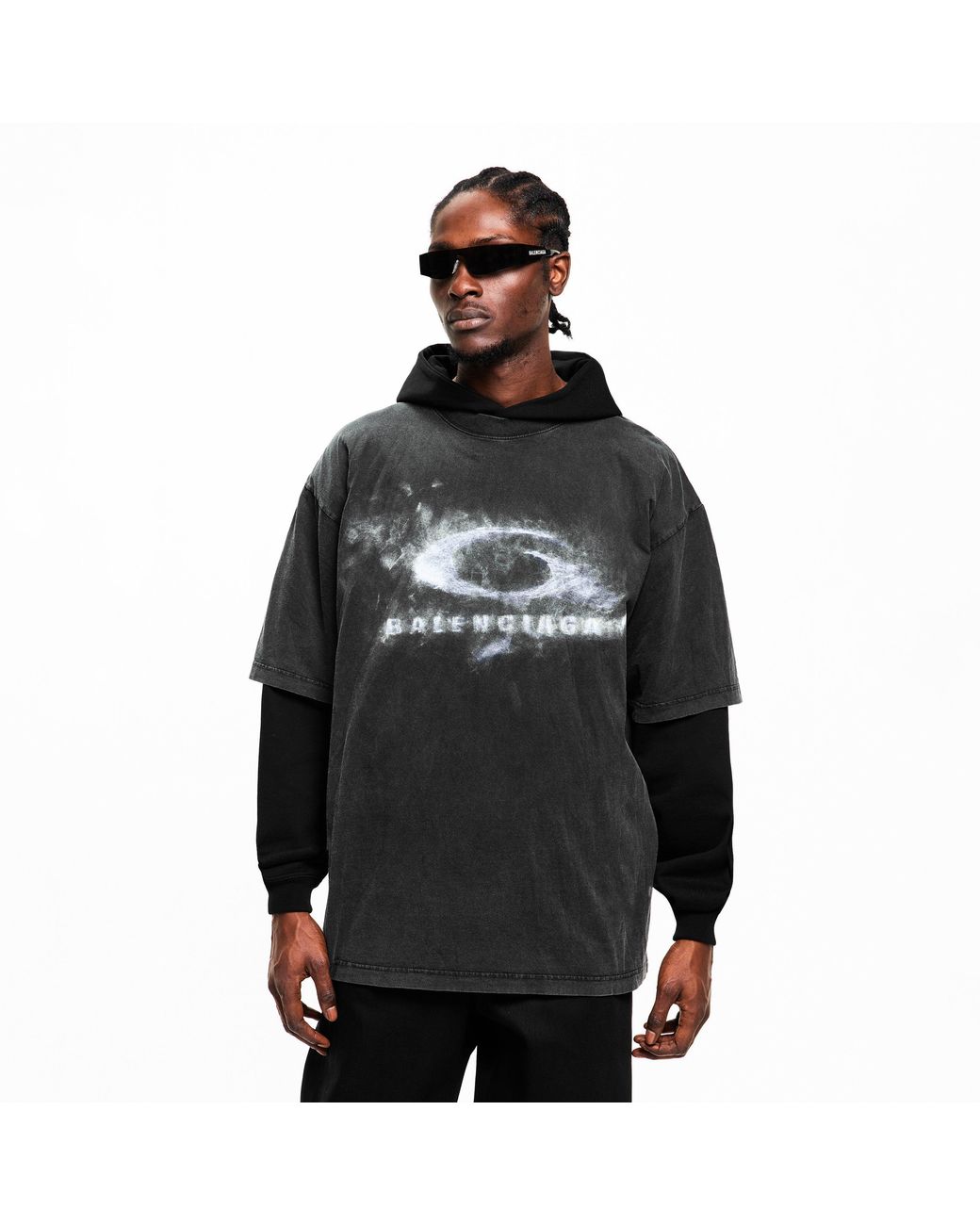 Balenciaga Black Bal Washed Logo T-Shirt for men