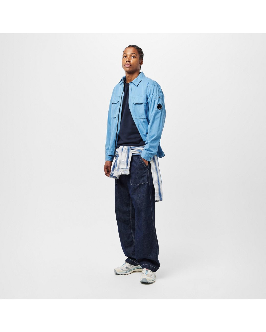 C P Company Blue Gabard Overshirt for men