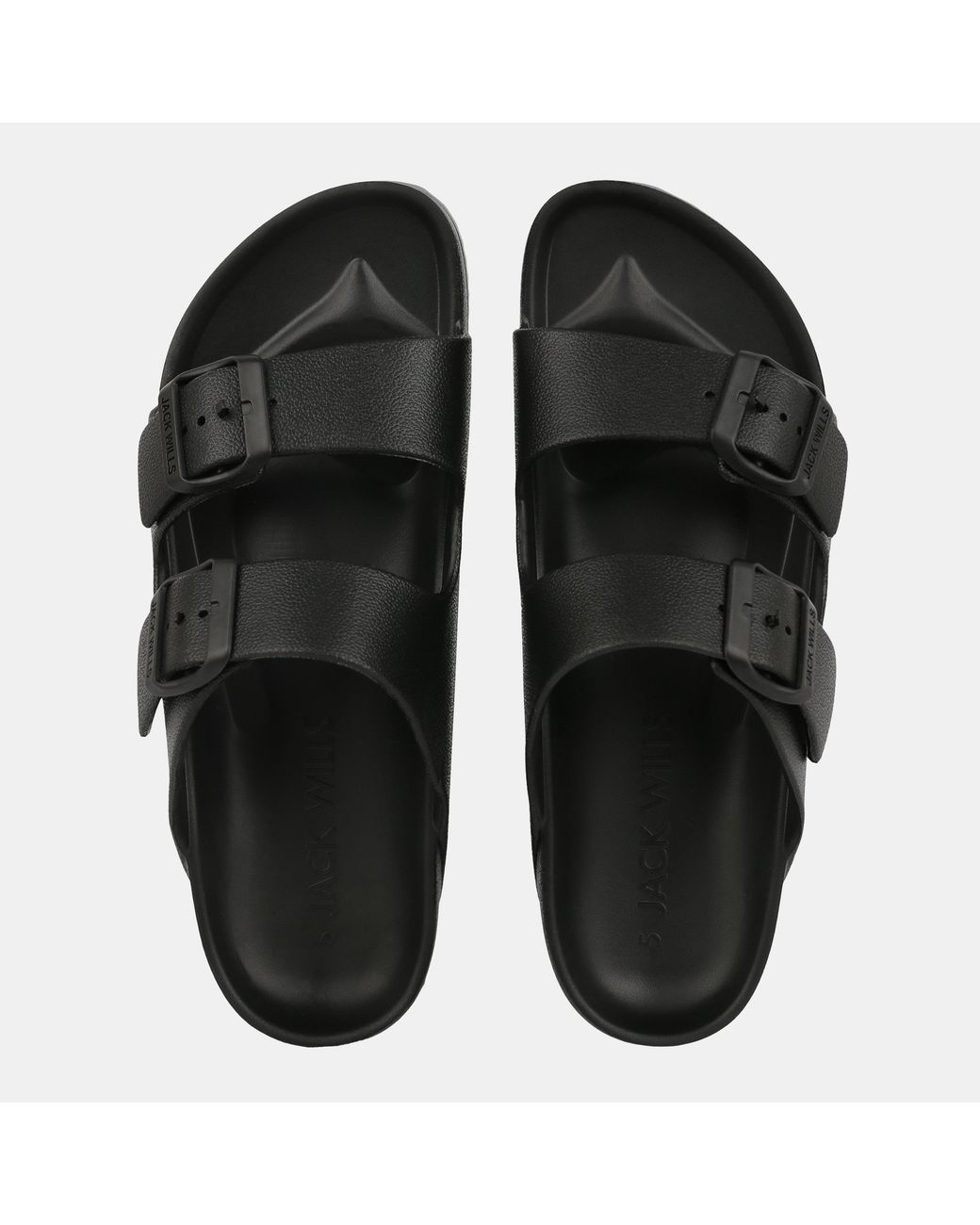 Jack Wills Black Two Strap Sandals