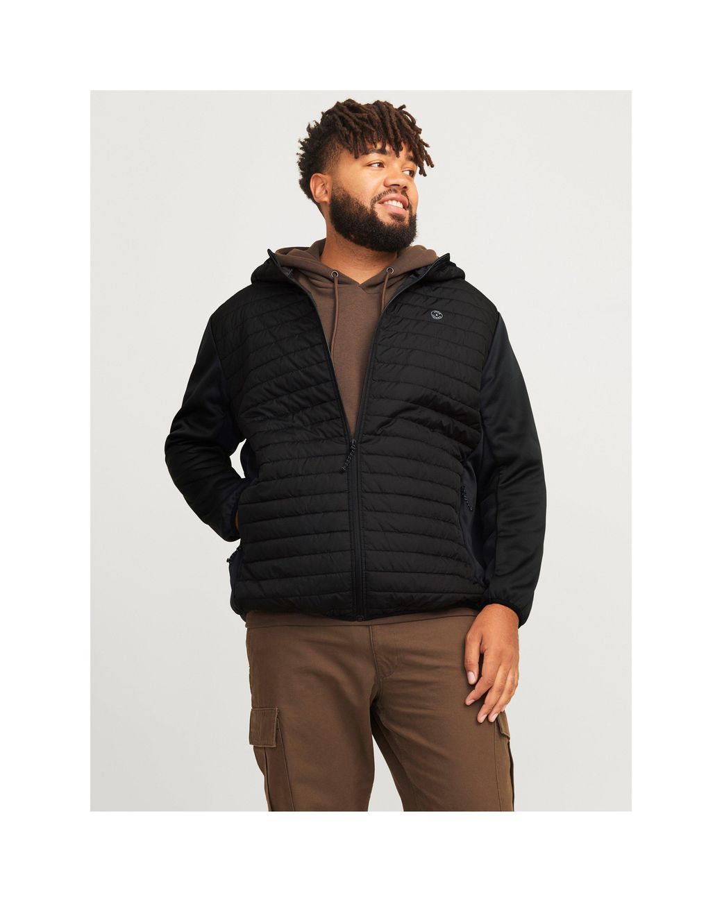 Jack & Jones Black Multi Quilted Jacket for men