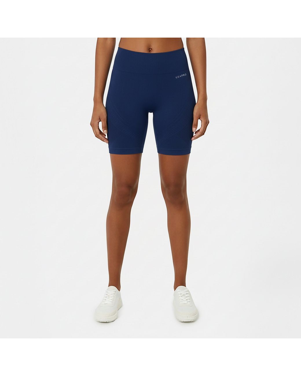 Usa Pro Blue Seamless Longline Cycling Shorts