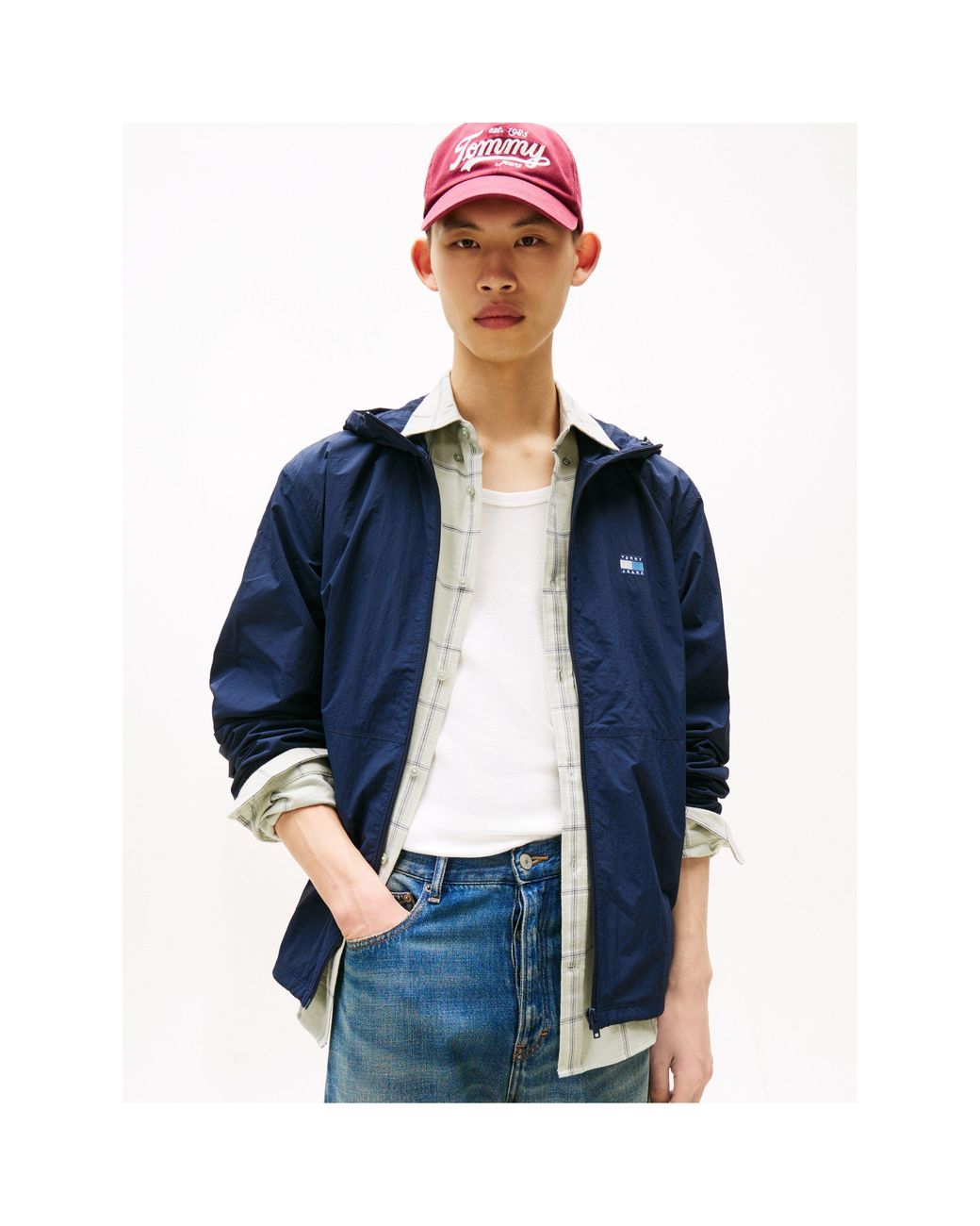 Tommy Hilfiger Blue Chicago Hooded Long Sleeve Windbreaker for men