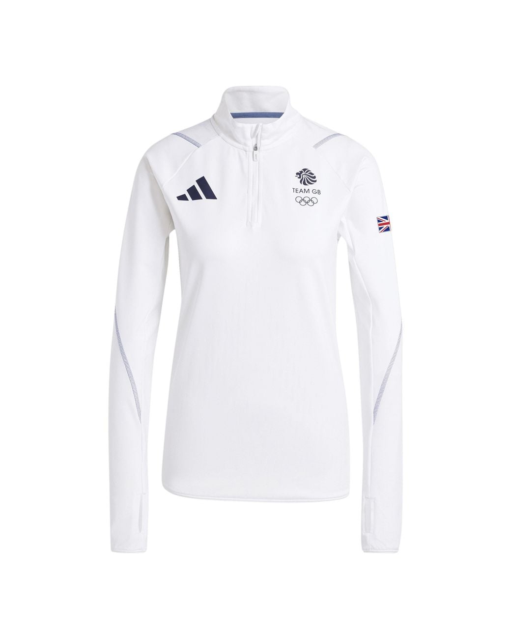 Adidas White Team Gb Performance Tracksuit Top