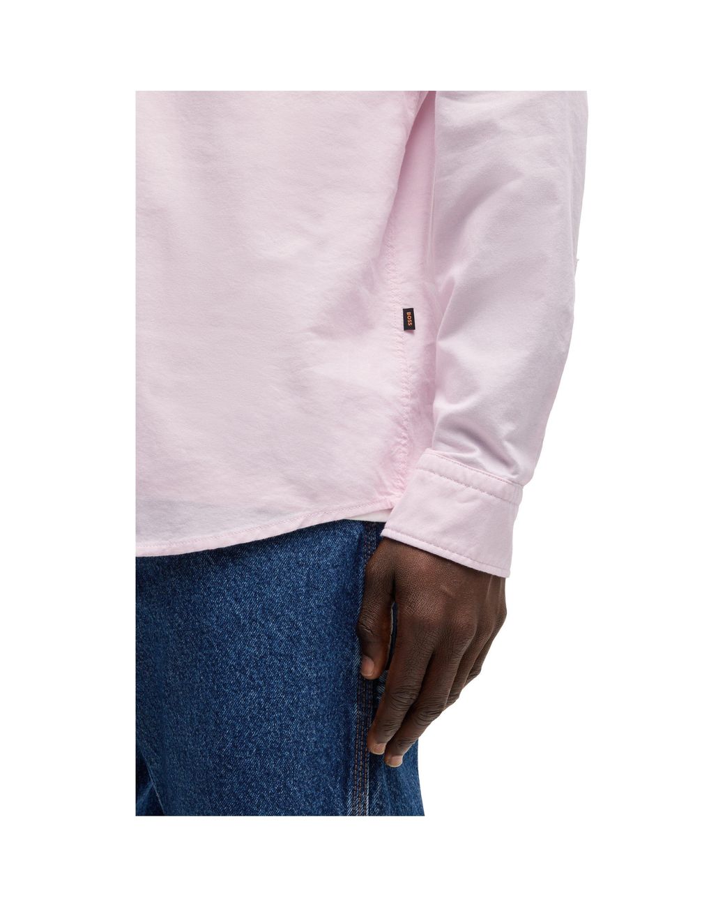 Boss Purple Rickert Oxford Shirt, Classic Style for men