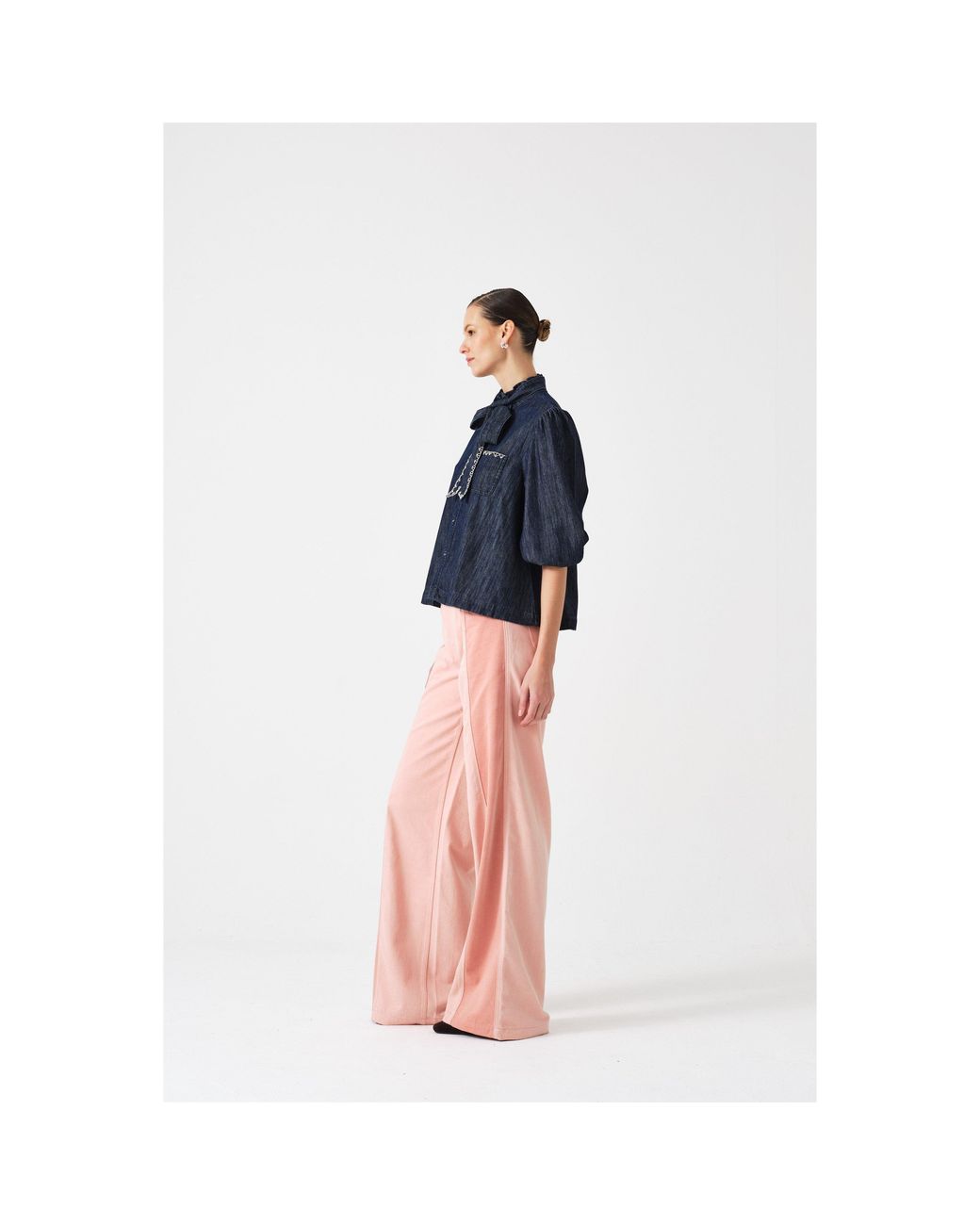 seventy + mochi Blue Poet Long Sleeve Blouse