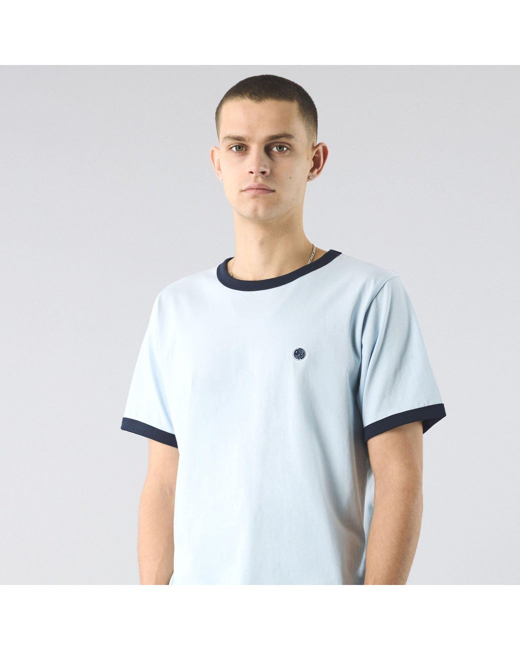 Pretty Green Blue Eclipse Ringer Regular Fit T-Shirt for men