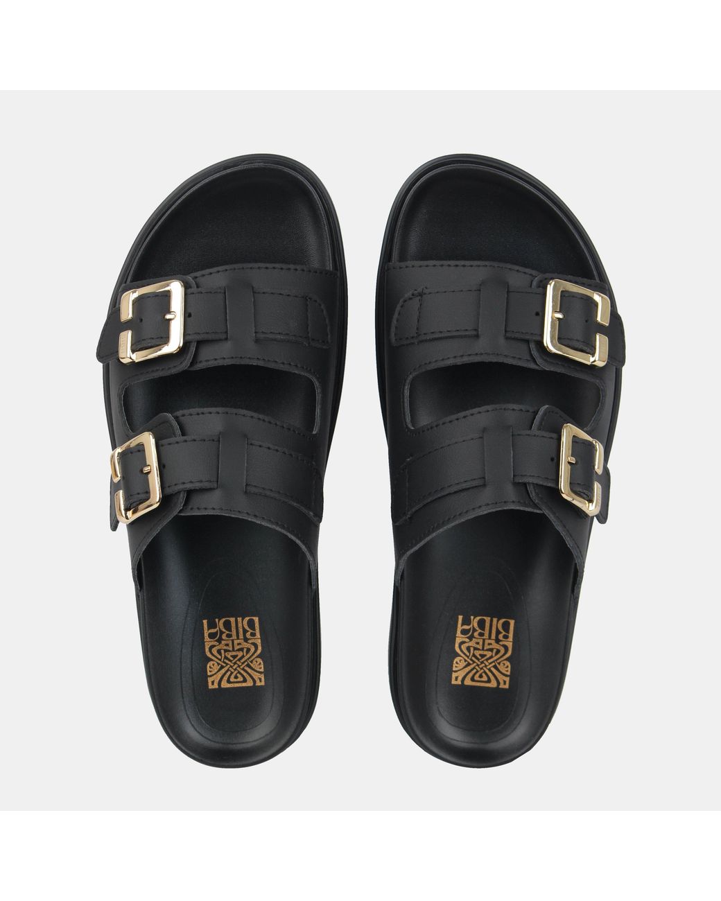 Biba Black Two Strap Sandals