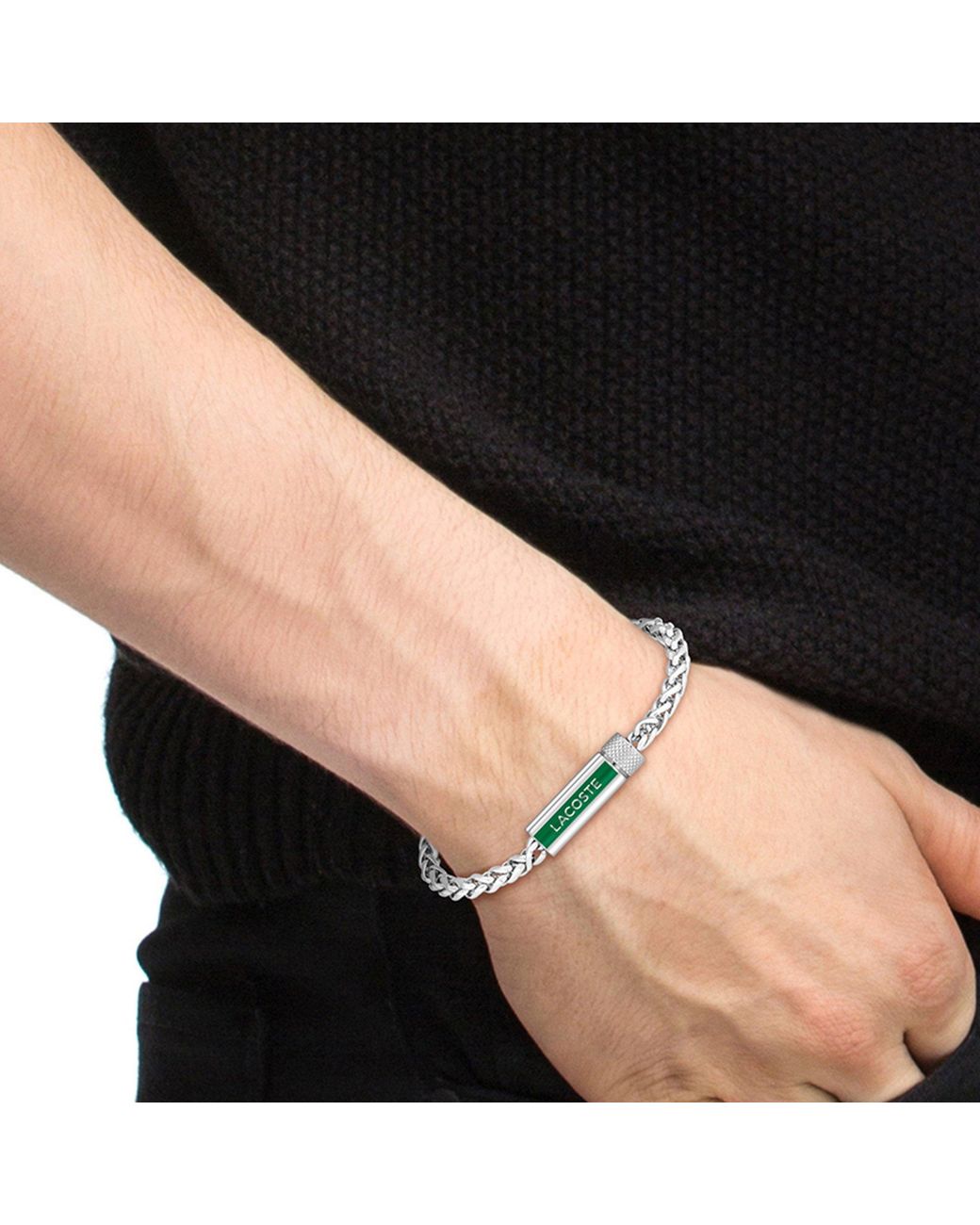 Lacoste Metallic Spelt Stainless Steel Bracelet for men