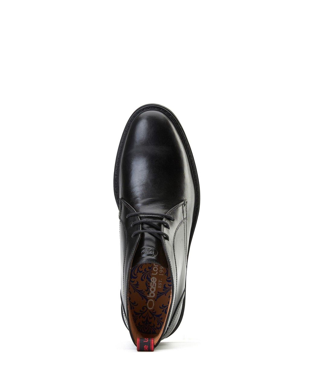 Base London Black Lincoln Leather Ankle Boots for men