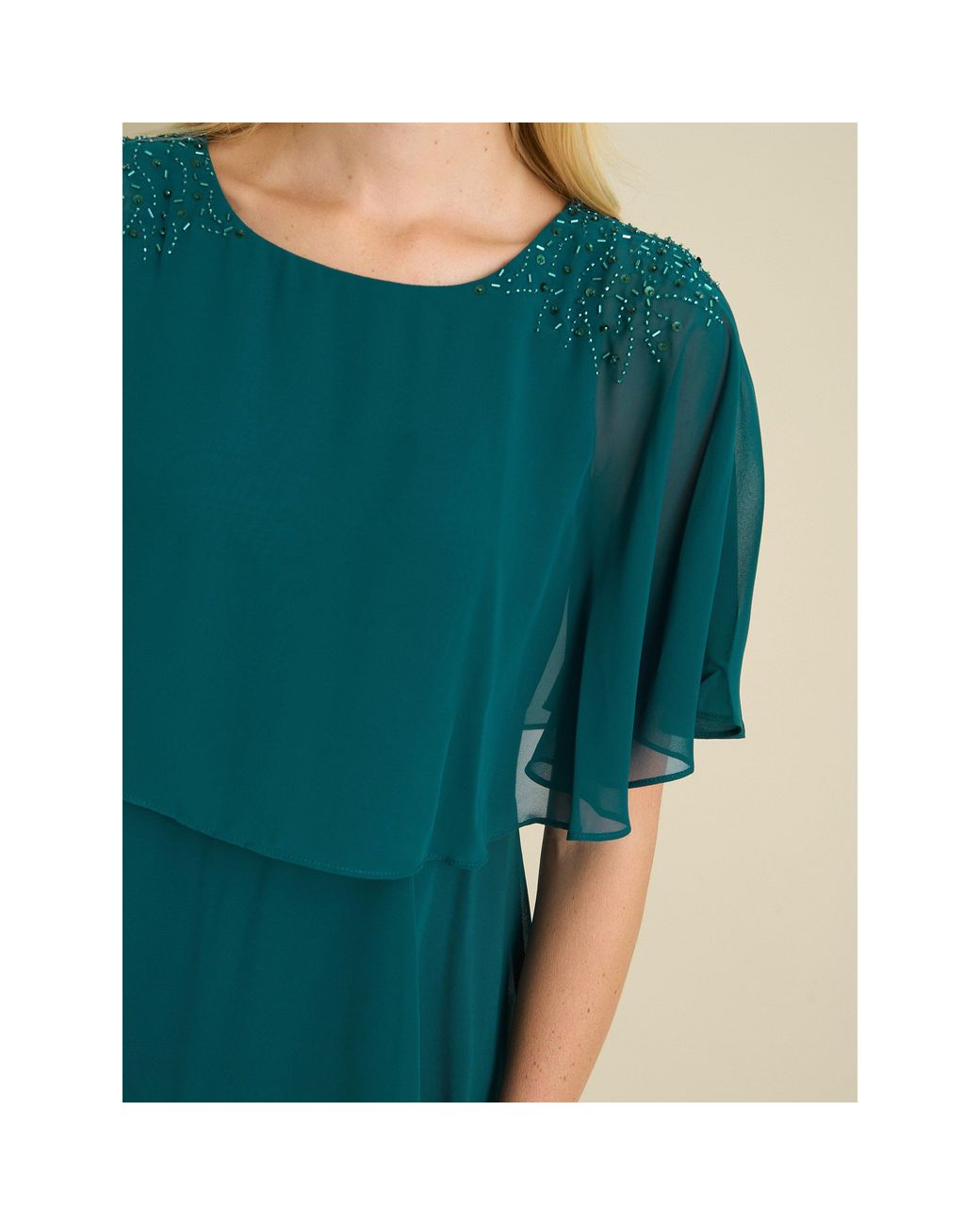 Gina Bacconi Blue Sarabeth Tiered Chiffon Dress