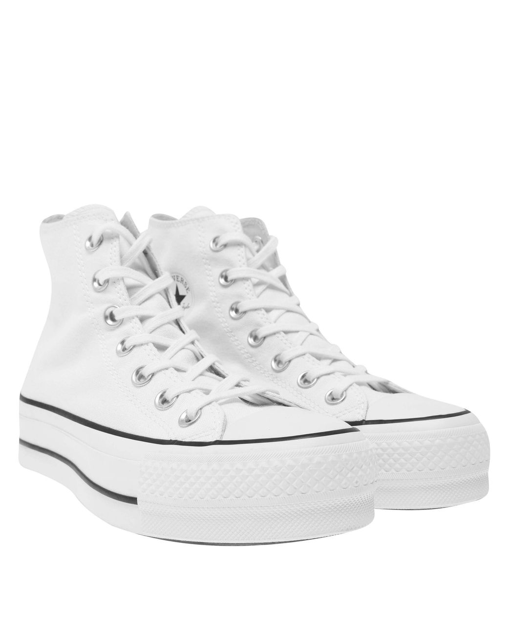 Converse White All Star Platform High Top Trainers