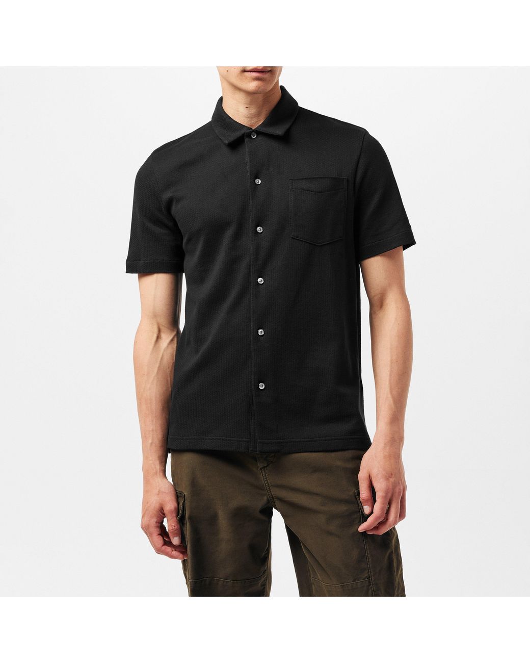 Tommy Hilfiger Black Short Sleeve Plain Shirt for men
