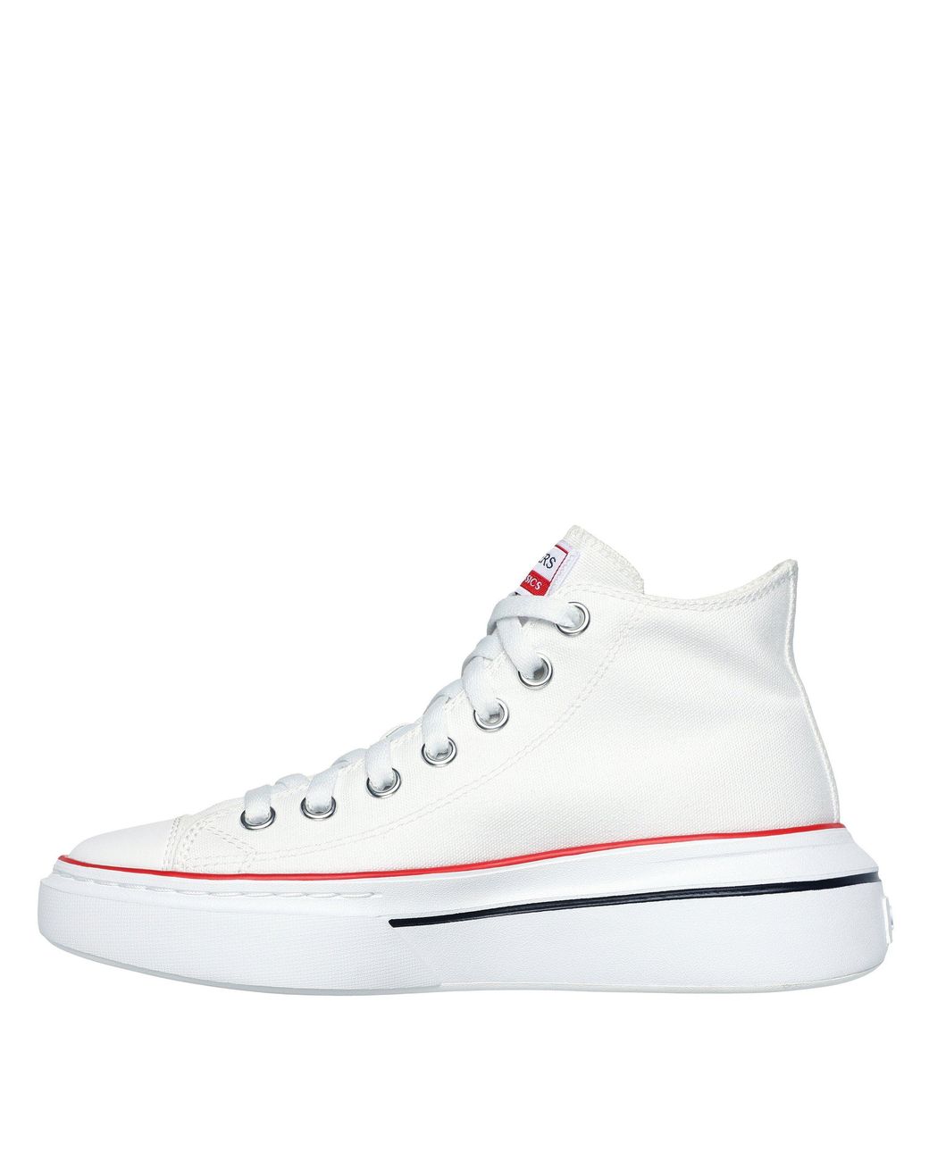Skechers White Canvas Air Cooled Classic Low-Top Trainers