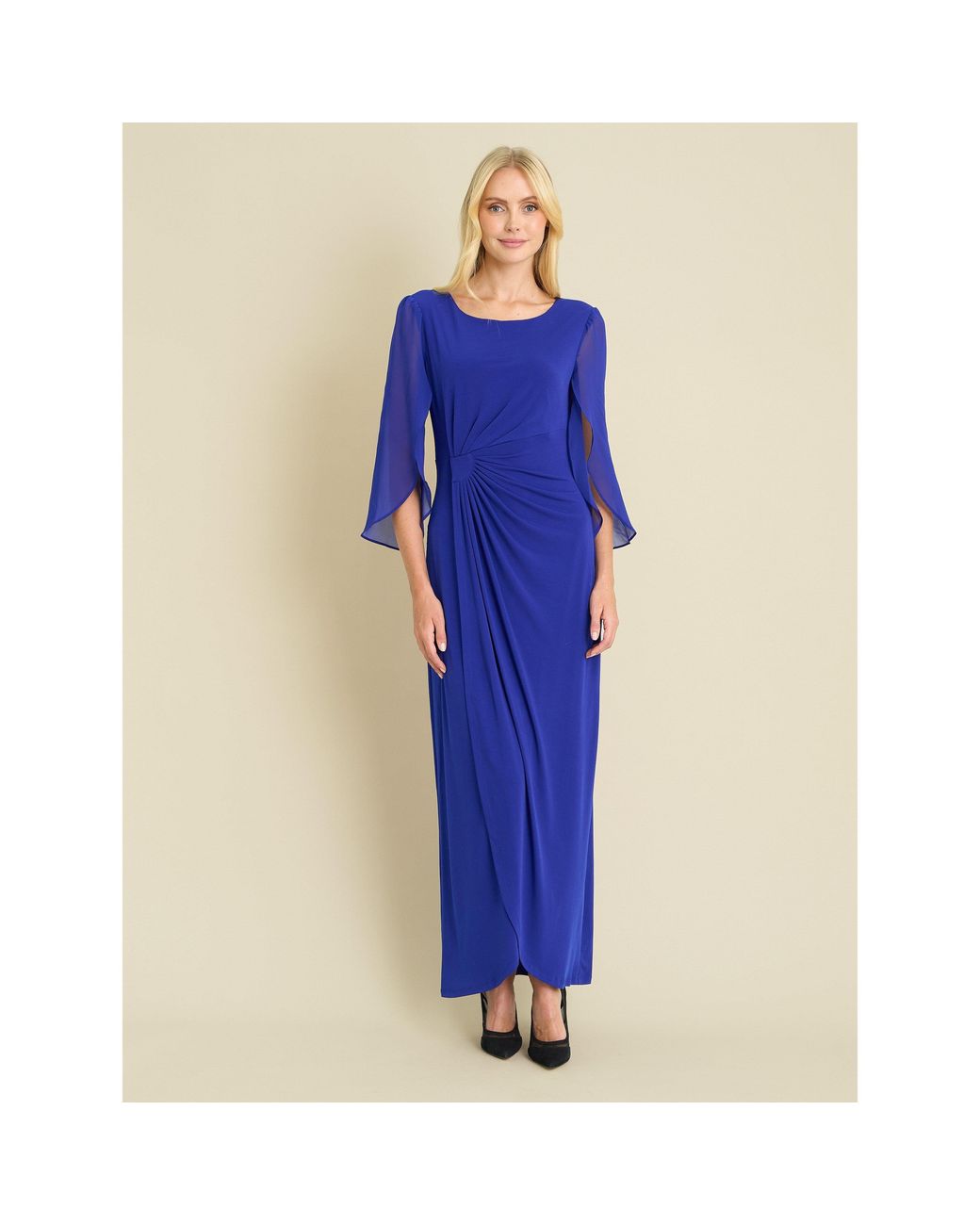 Gina Bacconi Blue Iulia Printed Sheath Dress