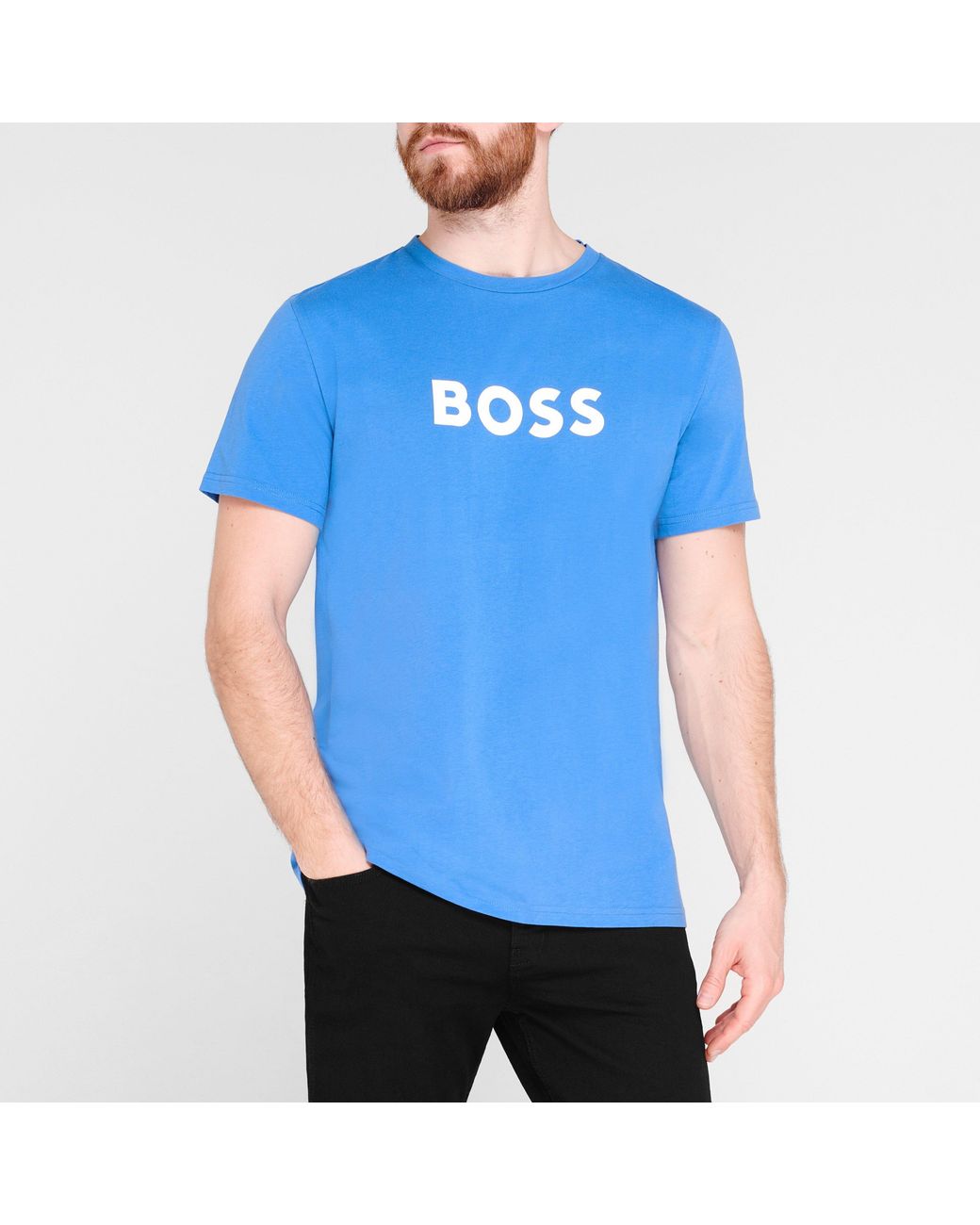 Boss Blue Bodywear Short Sleeve T-Shirt With Logo Print Detail for men
