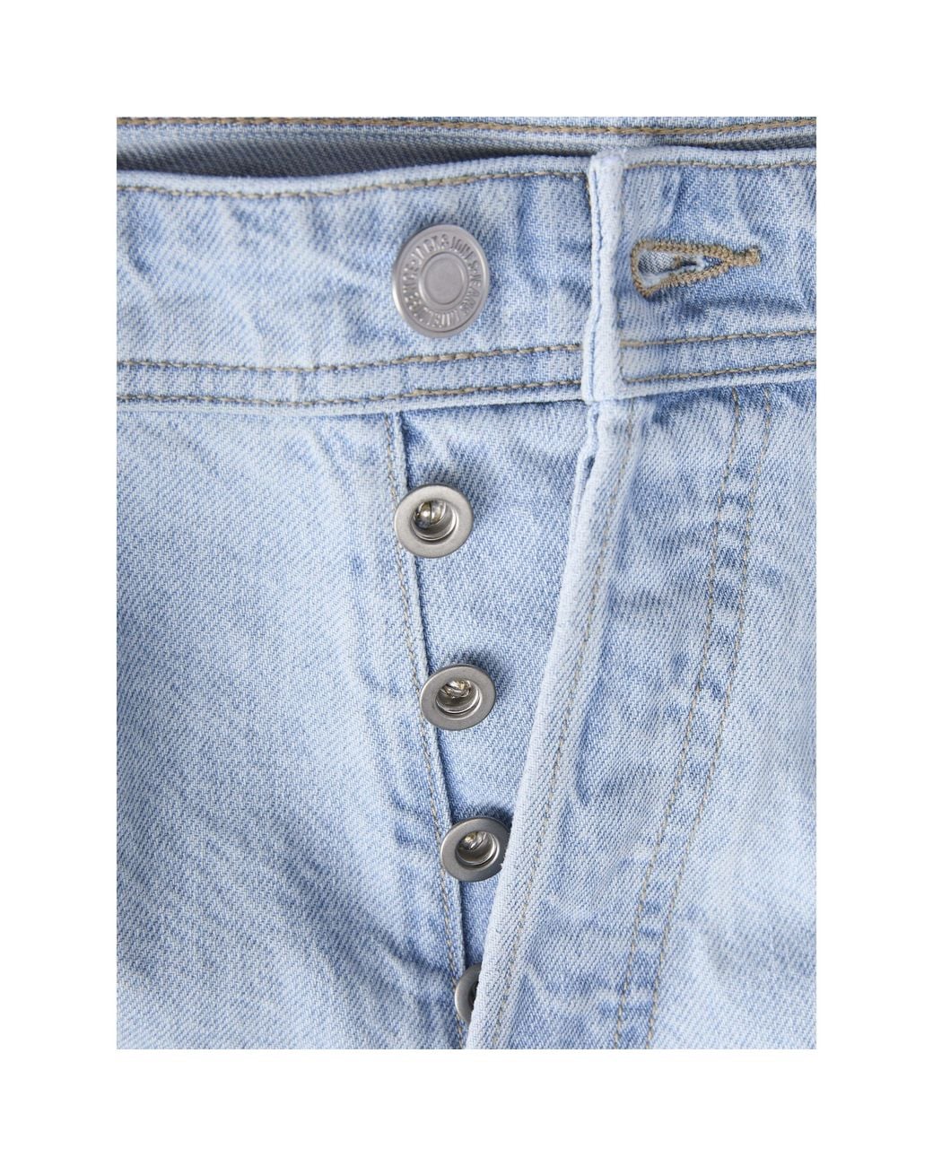 Jack & Jones Blue Alex Original Cotton High-Waisted Wide-Leg Jeans for men