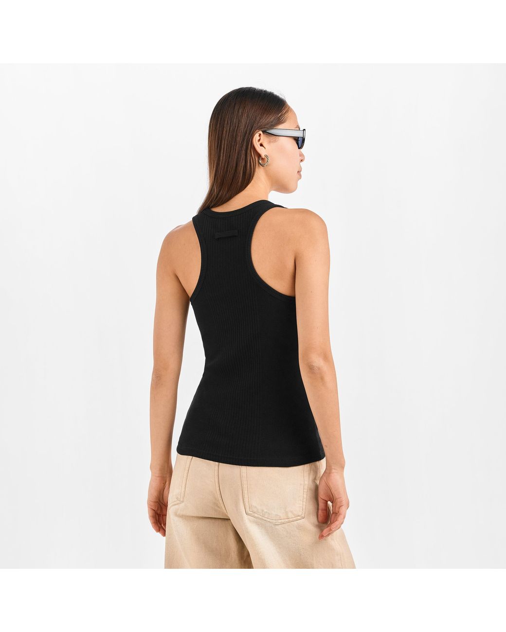 Jean Paul Gaultier Black Rib Tank Vest