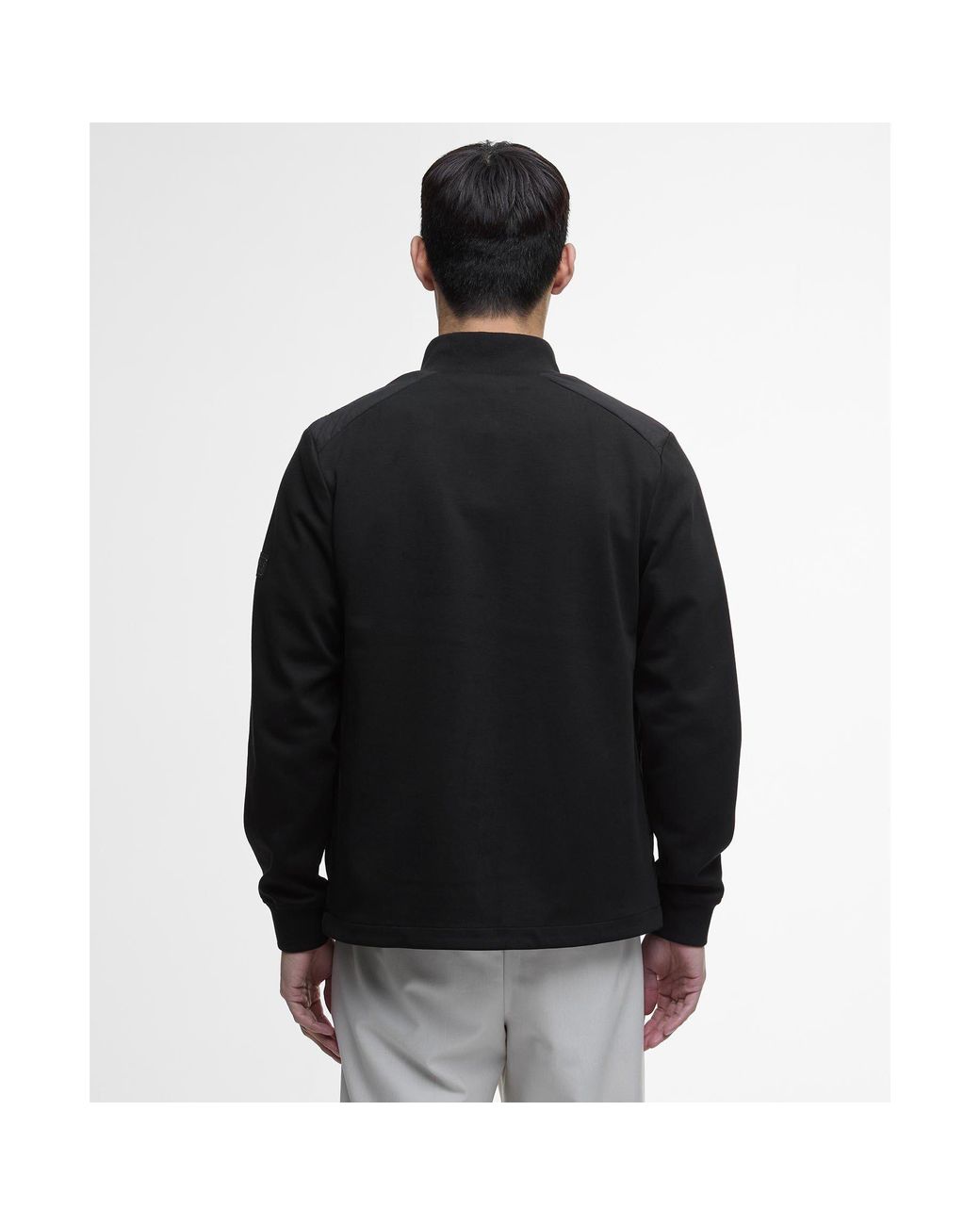 Barbour Black Ethan Quilted Sweatshirt for men