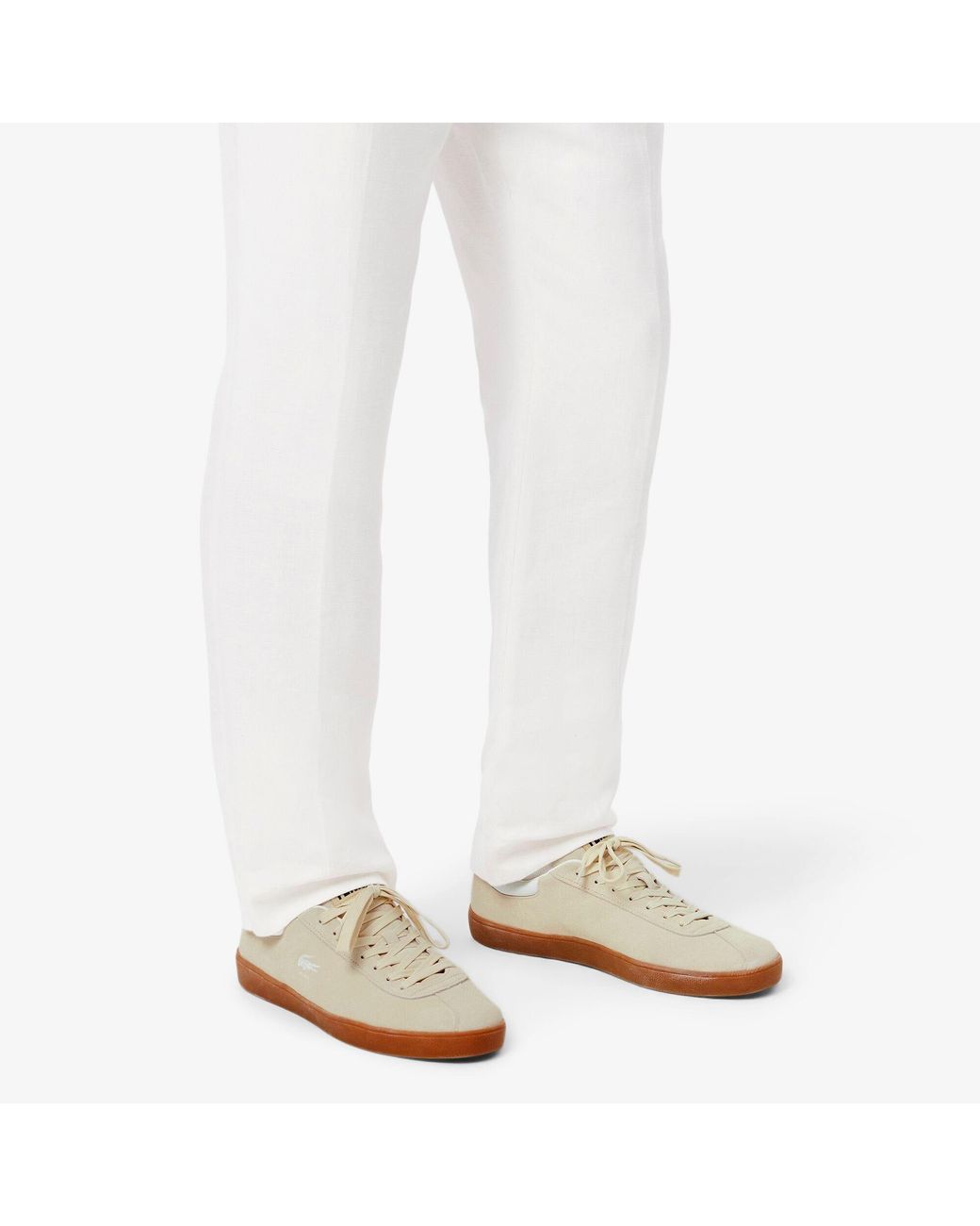 Lacoste White Baseshot Suede Trainers Size 7.5 for men