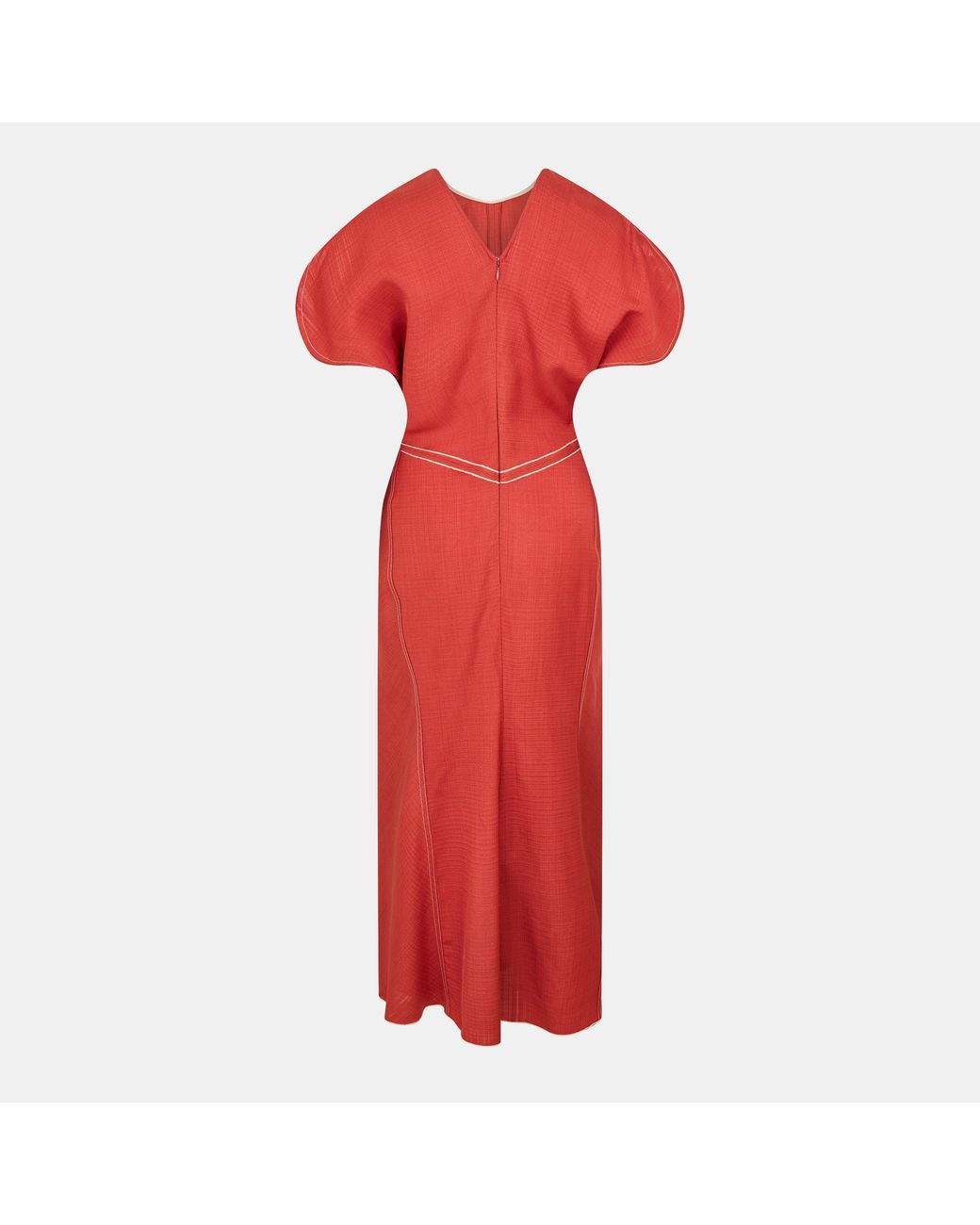 Victoria Beckham Tailored Ruched Front Midi Dress