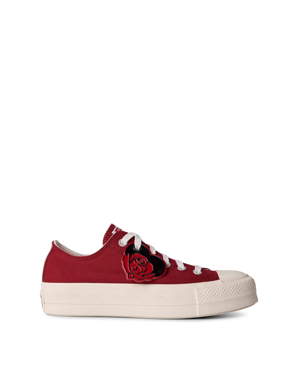 Converse Red Taylor All Star Platform Canvasas Low Top Shoes