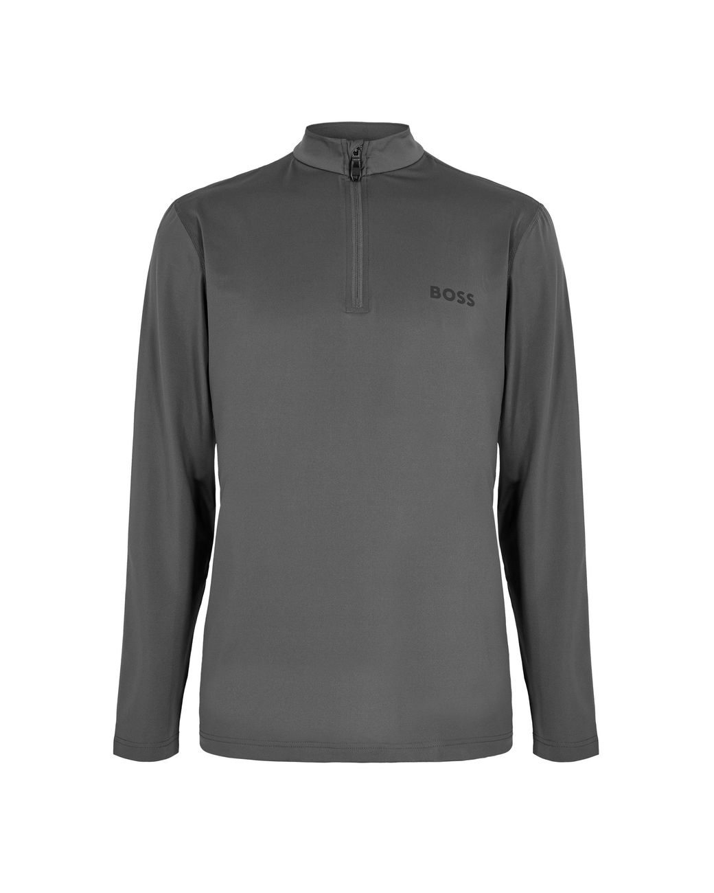 Boss Gray 1/4 Zip Performance Tracksuit Top for men