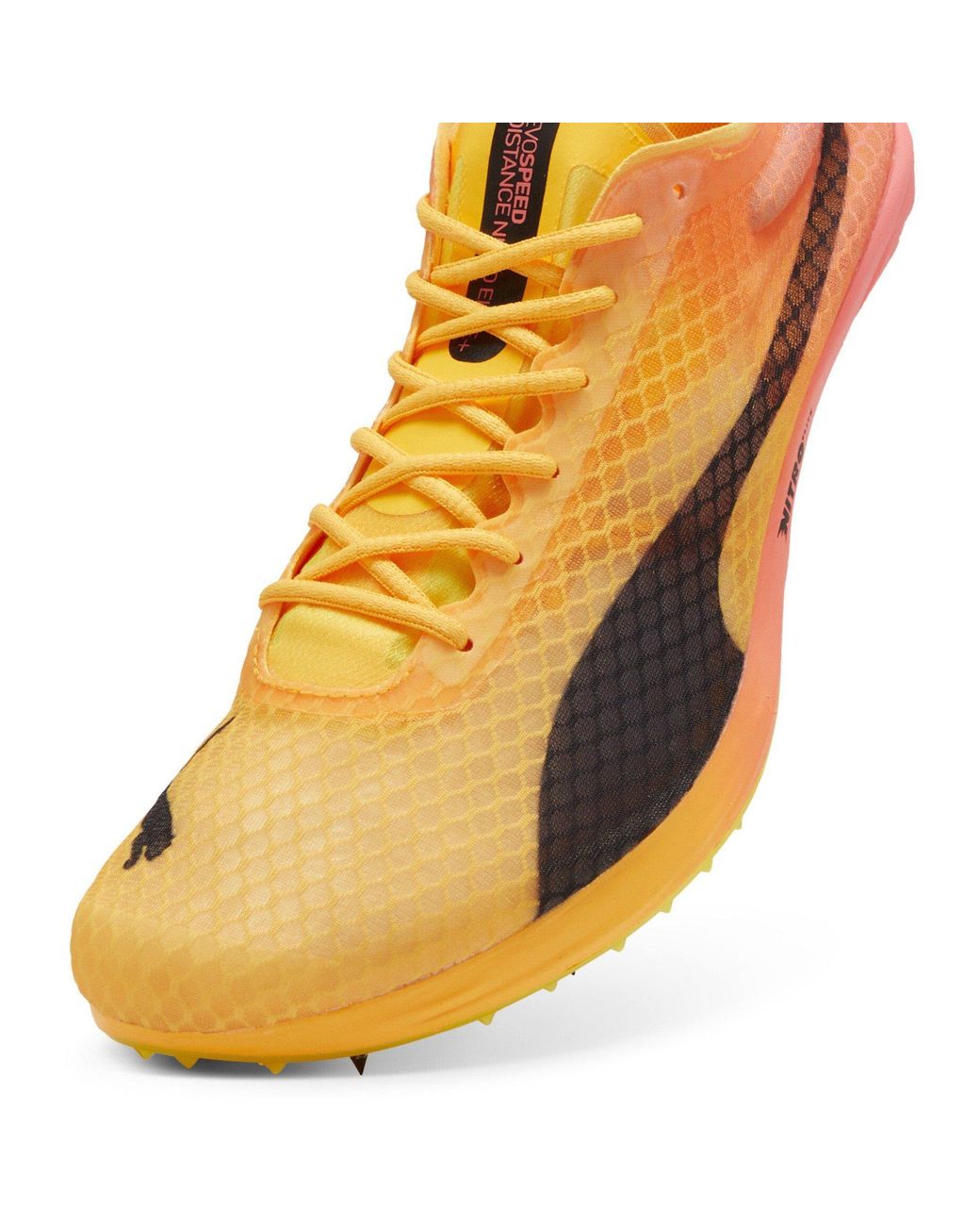 PUMA Yellow Evospeed Distance Nitro E Track Running Spikes for men