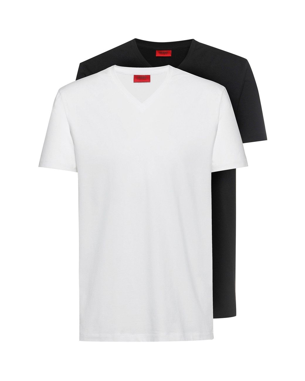 HUGO Black Short Sleeve V Neck T Shirt for men