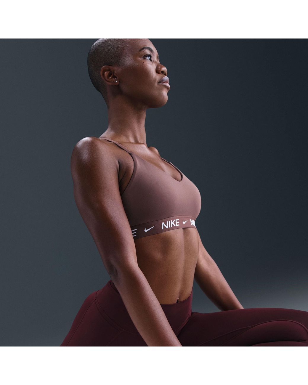 Nike Brown Indy Light Support Padded Sports Bra