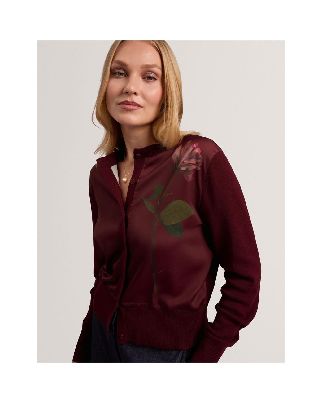 Ted Baker Red Ted Floral Cardigan Ld64