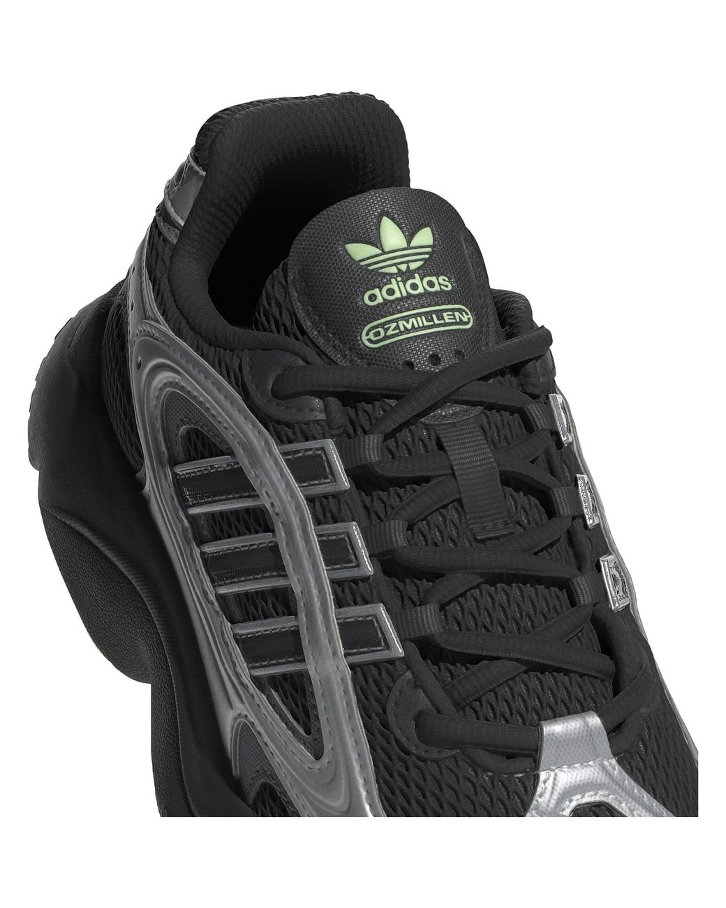Adidas Black Ozmillen Chunky Platform Low-Top Trainers