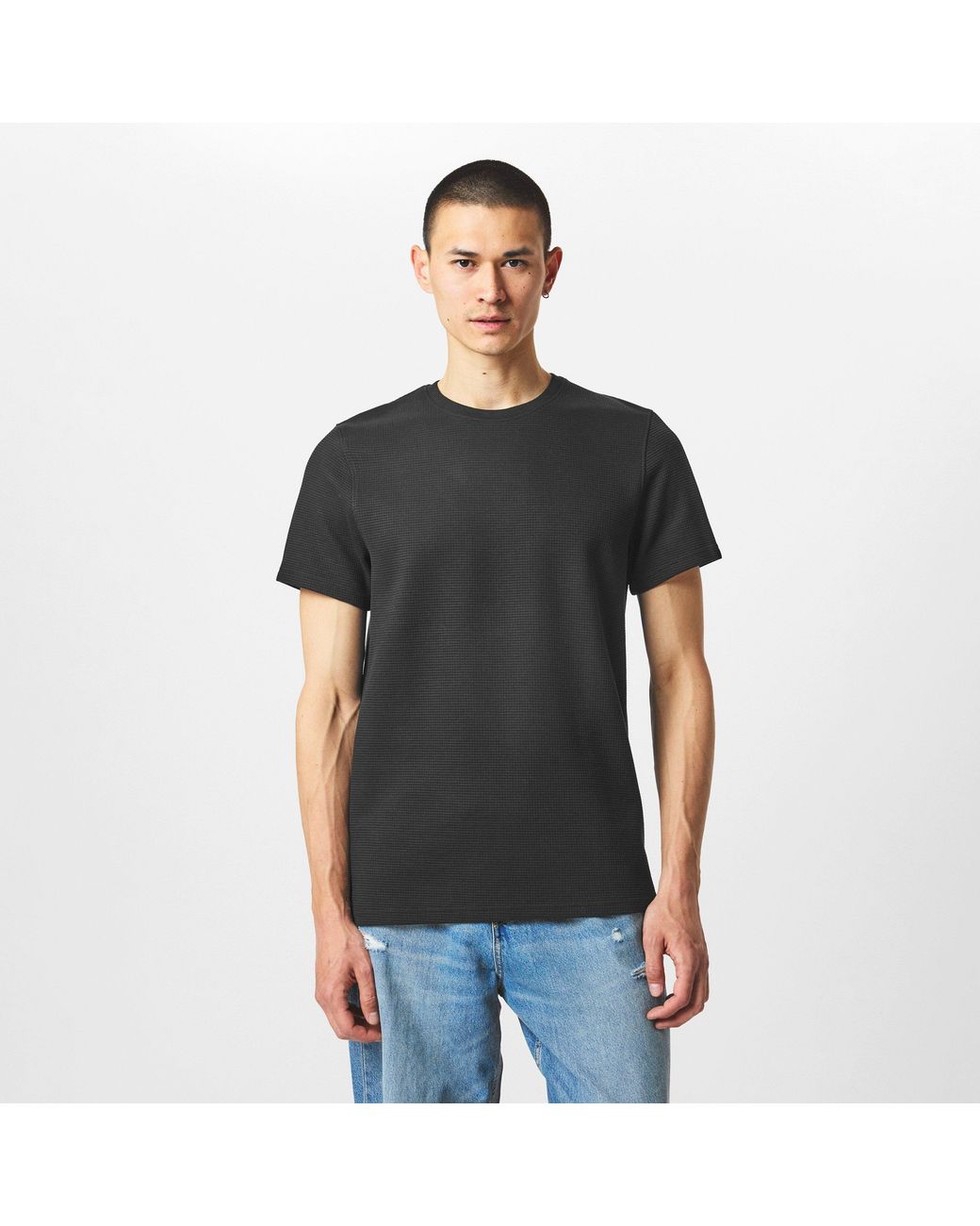 Firetrap Black Regular Fit Waffle T-Shirt for men