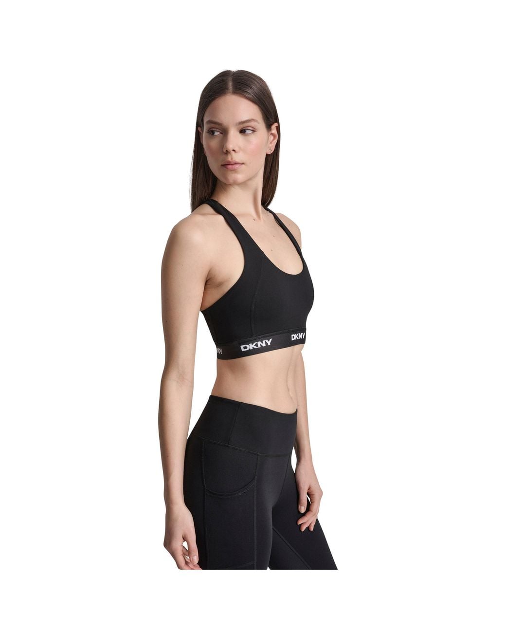 DKNY Black Non Wired Low Impact Sports Bra