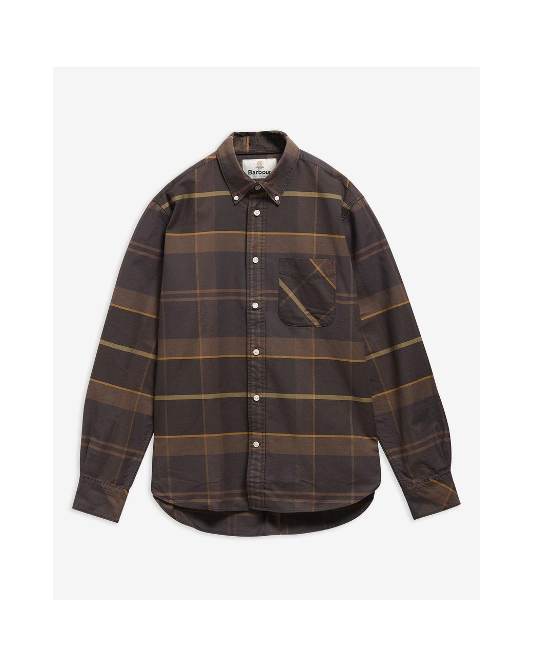 Barbour Brown Dunoon Tartan Cotton Long-Sleeve Shirt for men
