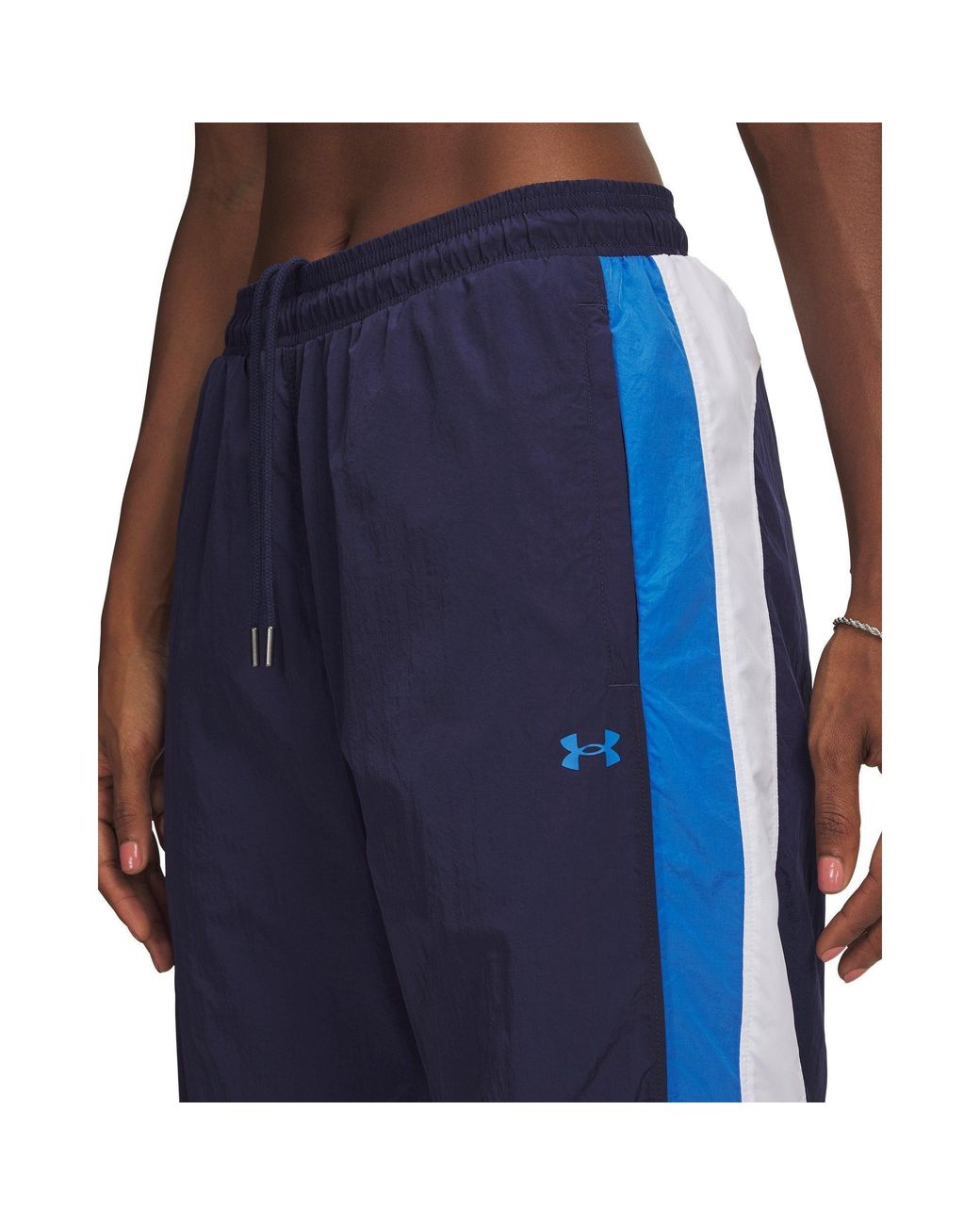 Under Armour Blue Icon Crinkle Tracksuit Bottoms