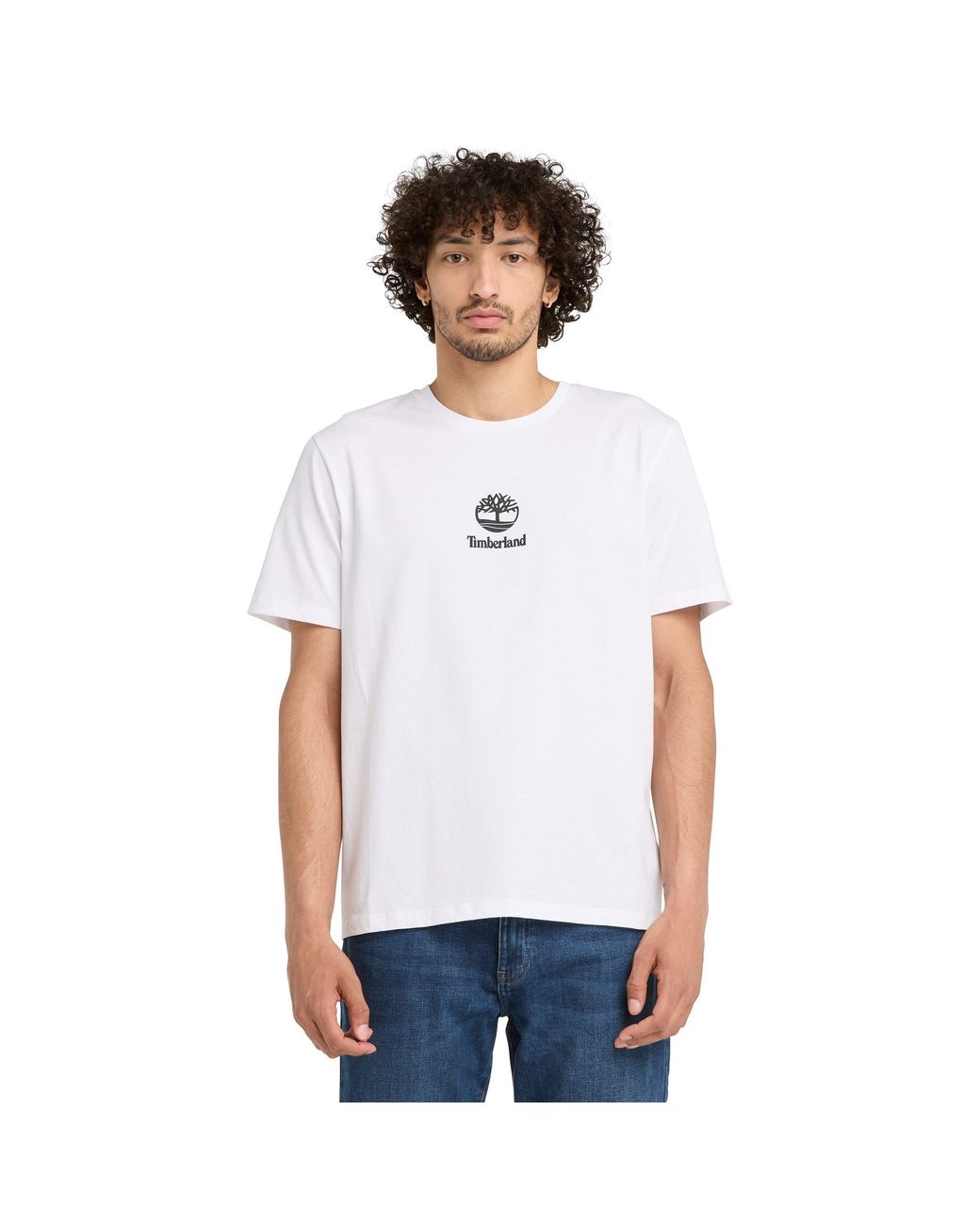 Timberland White Stack Logo T-Shirt for men