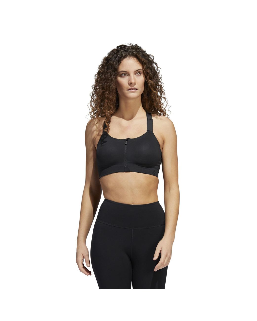 Adidas Black Tlrd Impact Luxe Training High Support Zip Bra